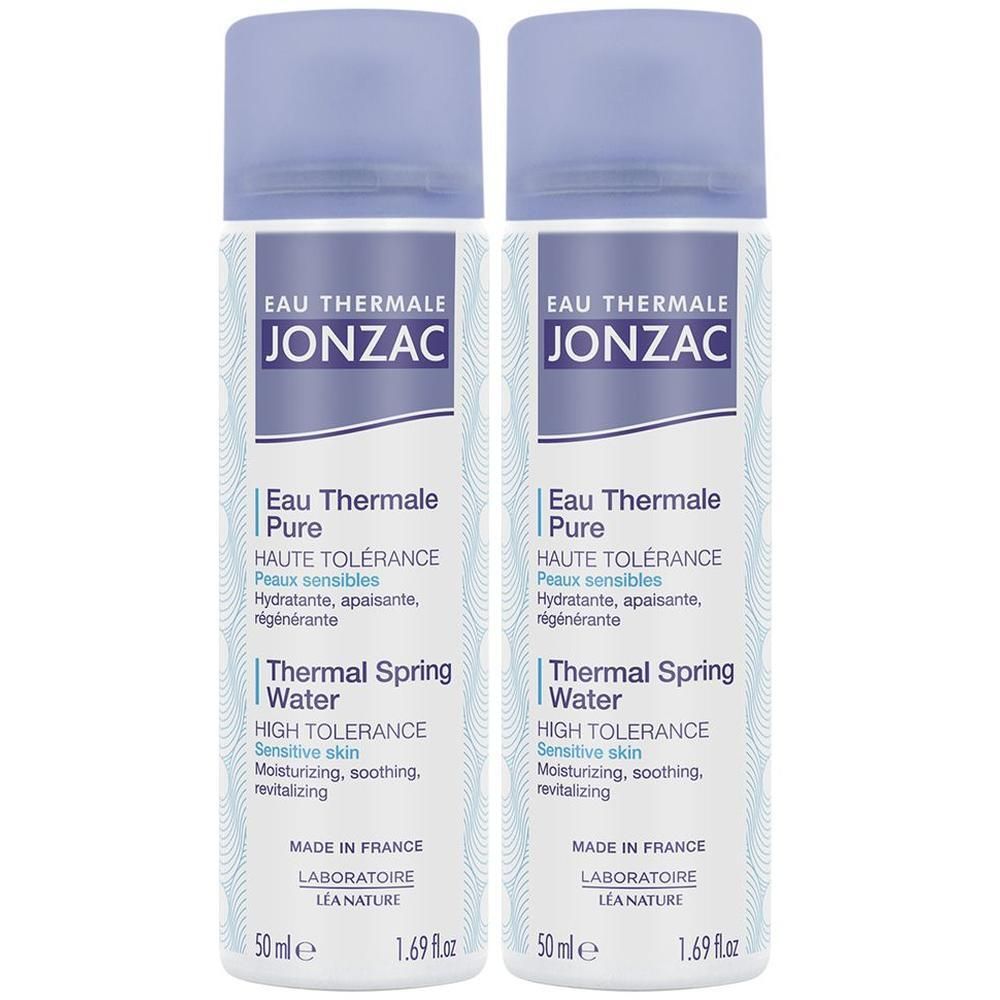Due aerosol Eau Thermale Jonzac di acqua termale per pelli sensibili.