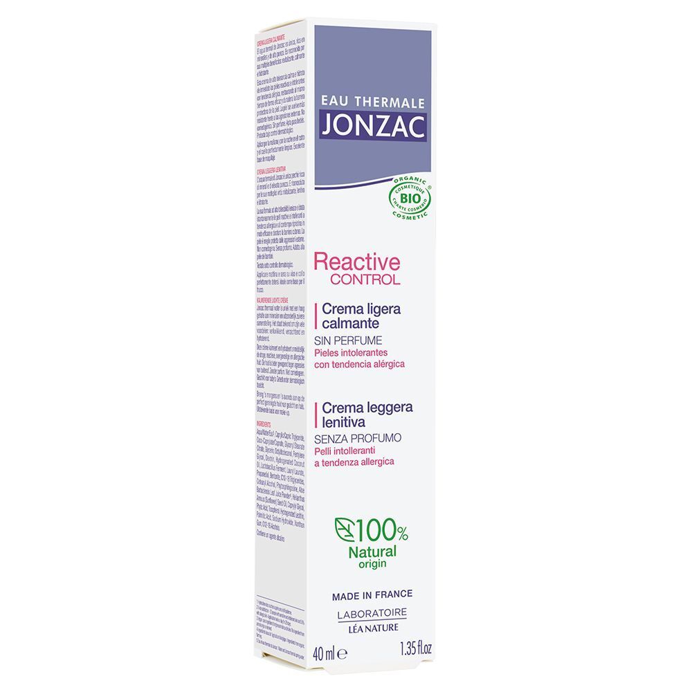 Confezione Eau Thermale Jonzac Reactive Control Crema, 40ml, 100% origine naturale.