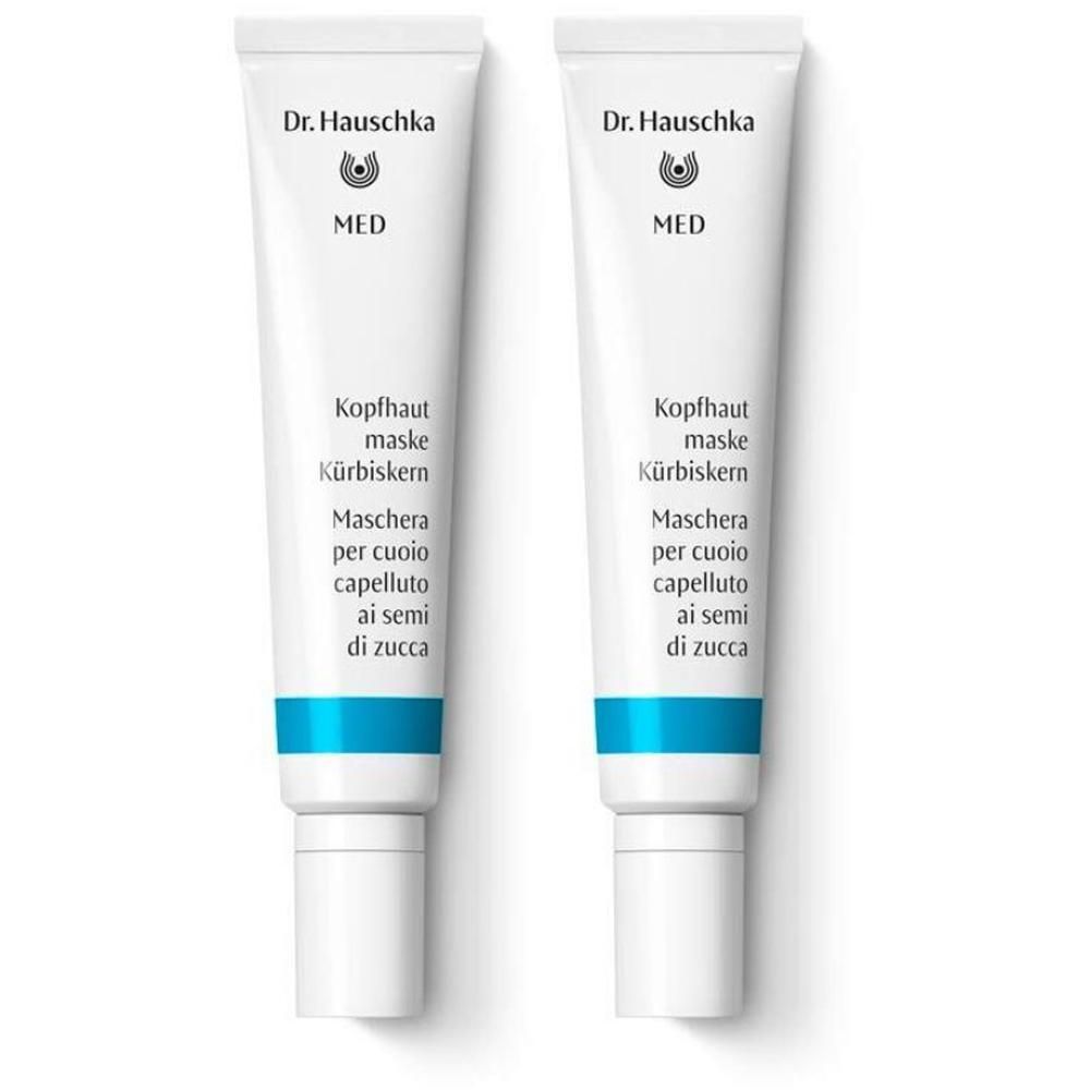 Due tubetti Dr. Hauschka MED Maschera per cuoio capelluto ai semi di zucca.