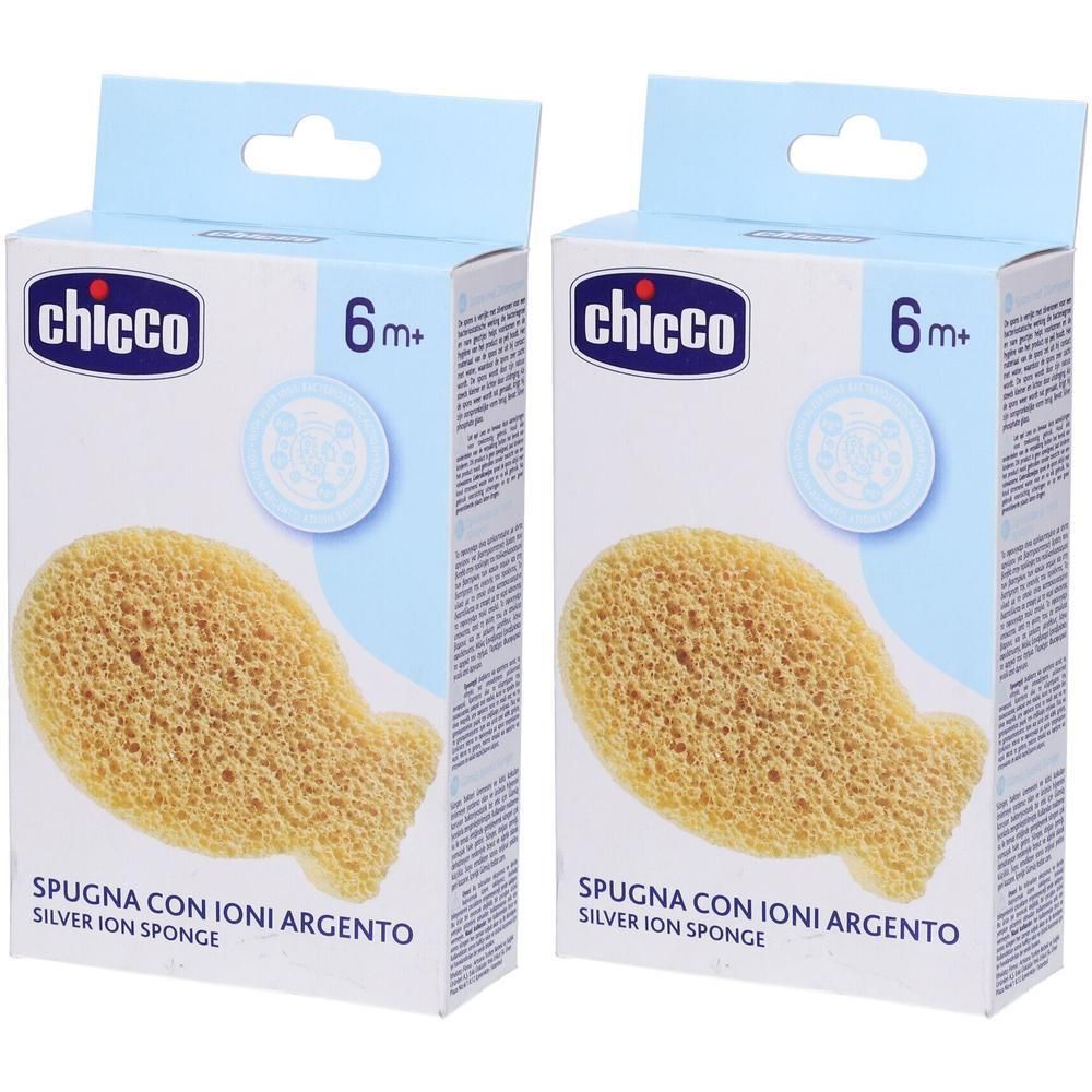 Due spugne Chicco a forma di pesce con ioni d'argento, 6m+.