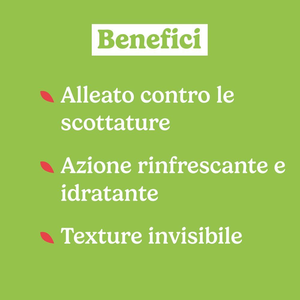 Elenco dei benefici di uno stick solare: protezione, freschezza, texture invisibile.