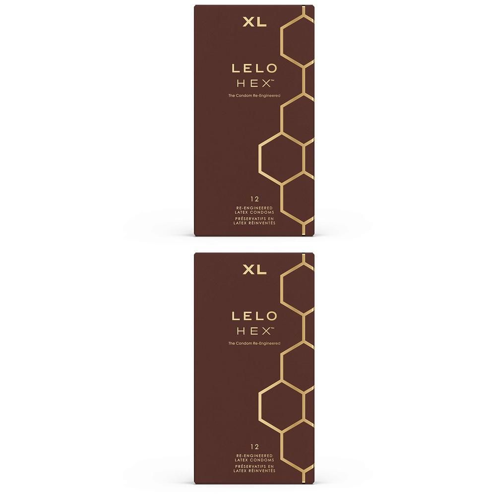 Due confezioni di preservativi LELO HEX XL, 12 per confezione.
