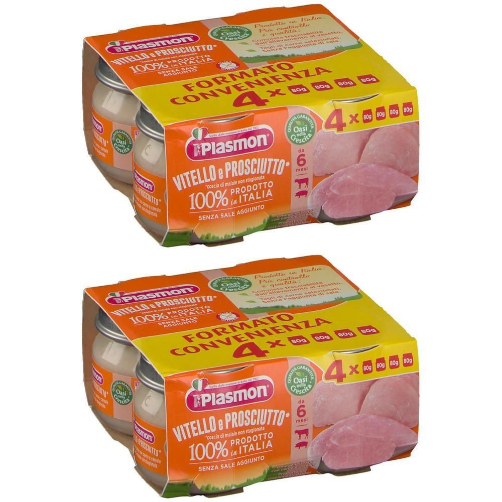 Plasmon Omogeneizzato Vitello e Prosciutto 4 x 80 g