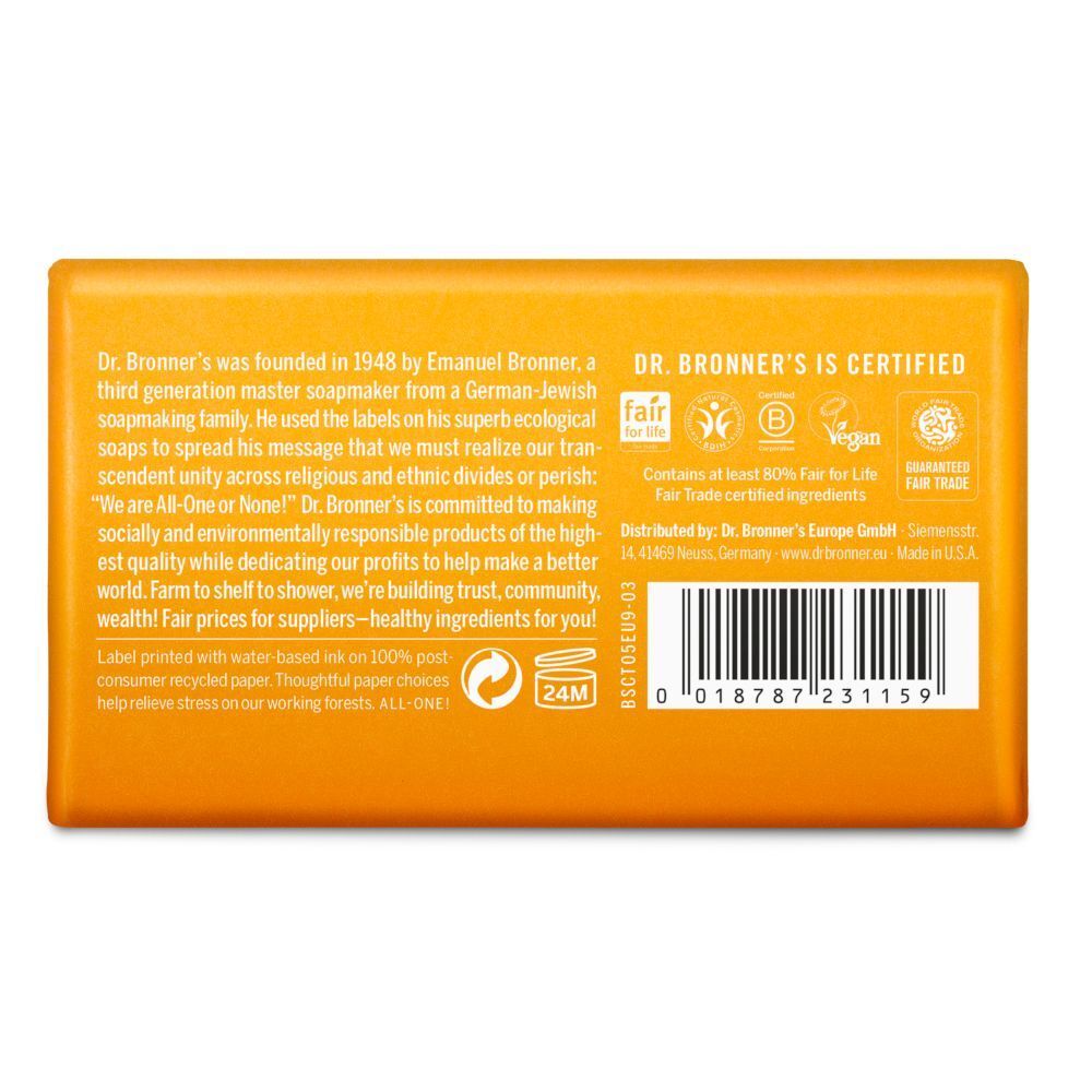 Dr. Bronner's Puro Sapone Solido Bio Agrumi