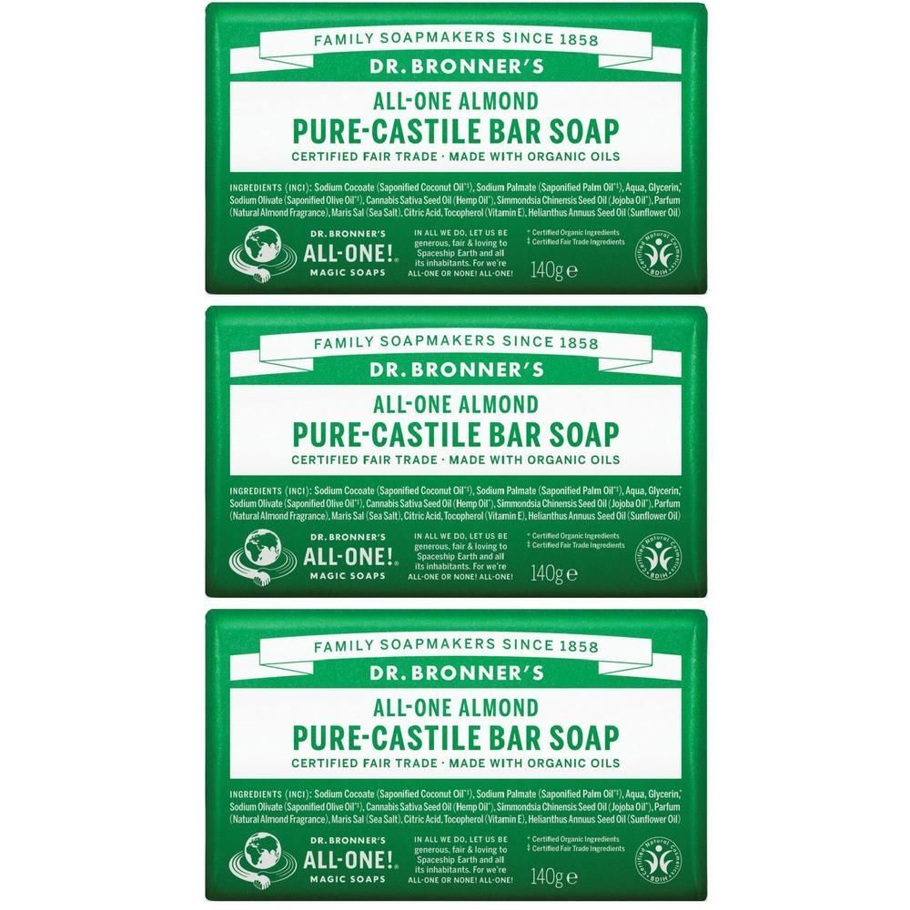 Dr. Bronner's Puro Sapone Solido Bio Mandorla