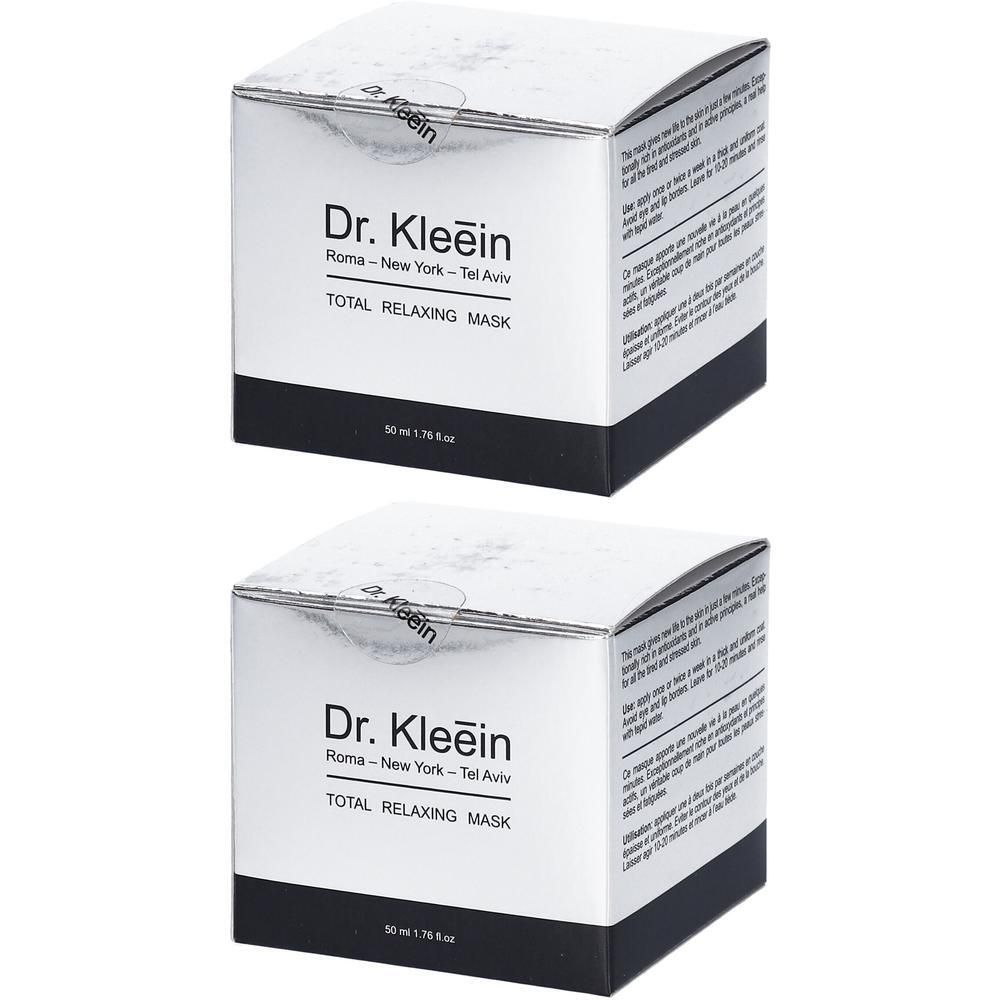 Due scatole di Dr. Kleein TOTAL RELAXING MASK, 50 ml ciascuna.