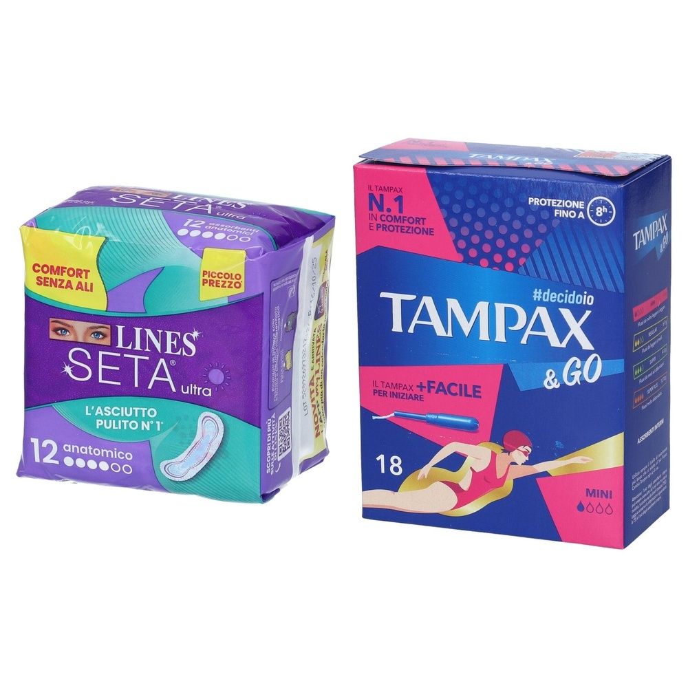 LINES Seta Ultra Anatomico + Tampax &Go Mini