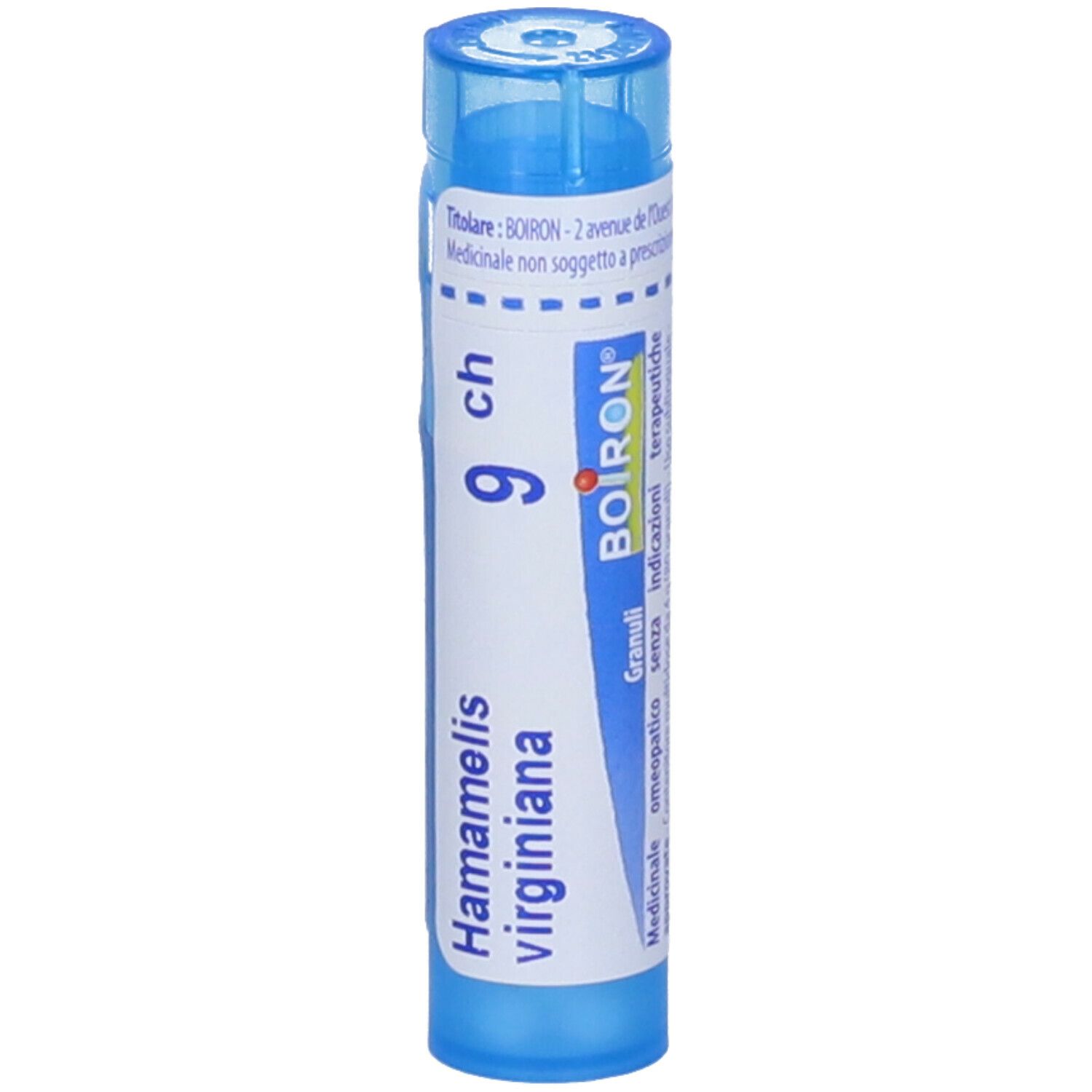 Tubo blu con etichetta bianca. Nome del prodotto e "9 ch" ben visibili. Marchio BOIRON®.