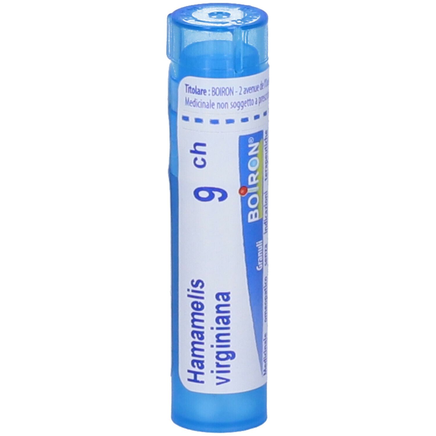 Tubo blu con etichetta bianca. Nome del prodotto e "9 ch" ben visibili. Marchio BOIRON®.