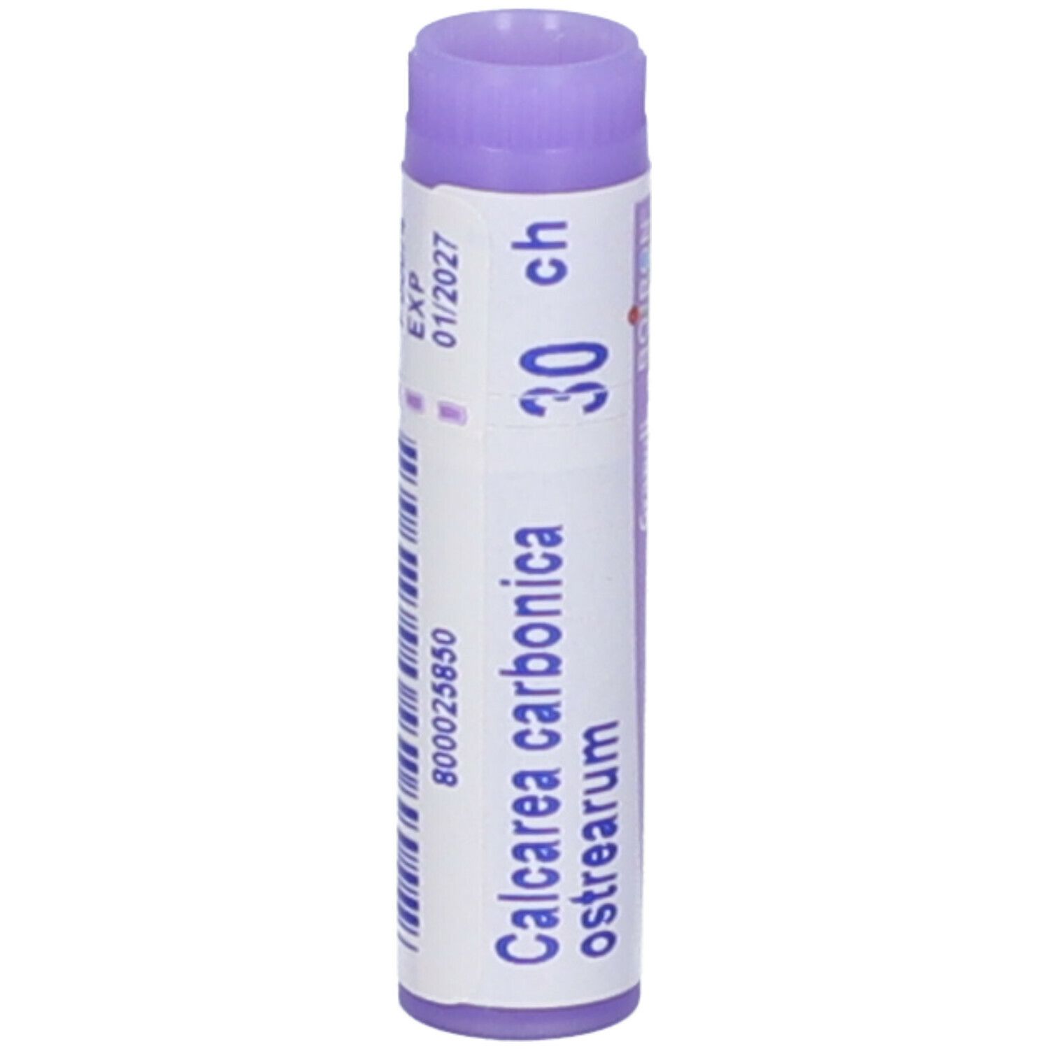 Confezione cilindrica con "Calcarea carbonica ostrearum 30 ch".