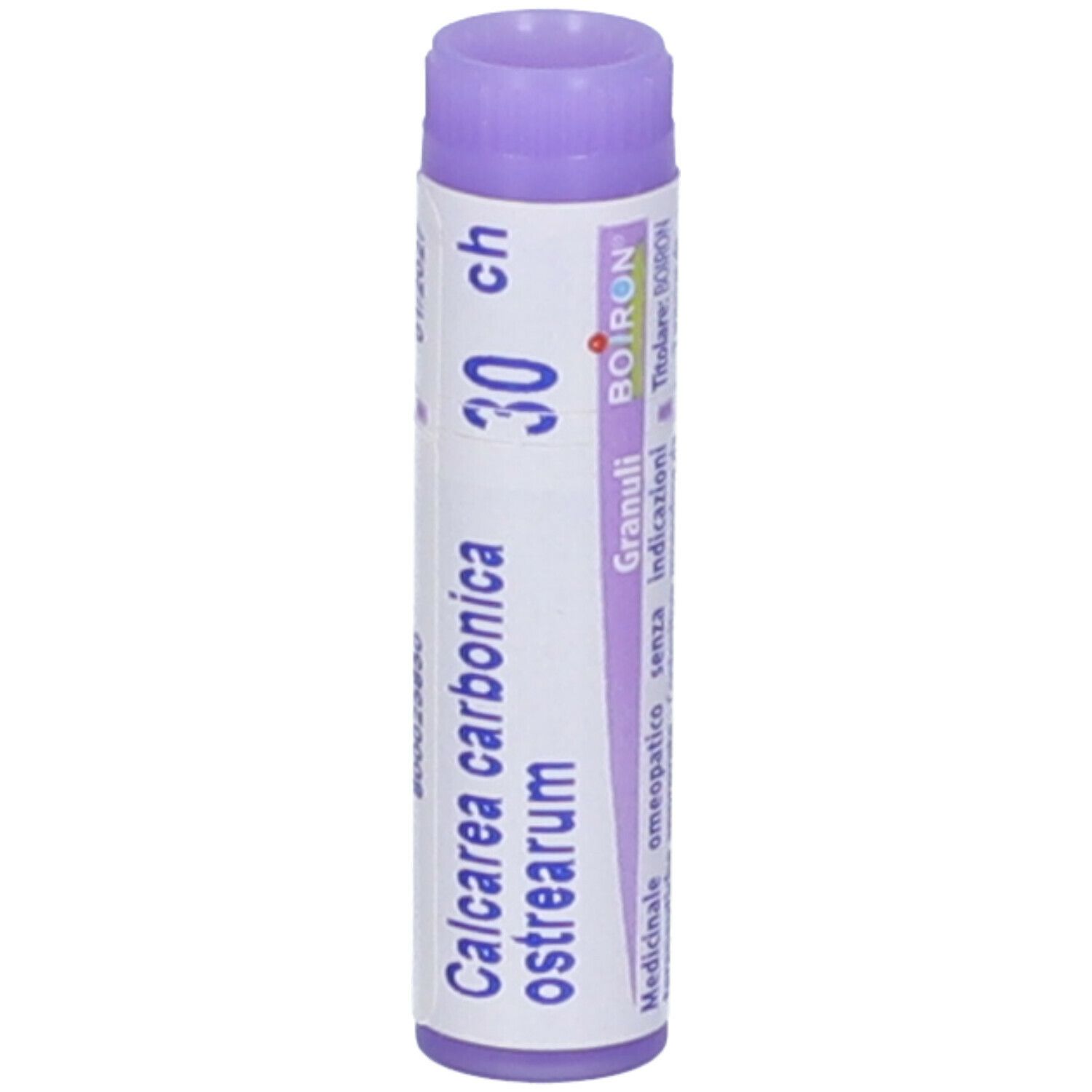 Confezione cilindrica con "Calcarea carbonica ostrearum 30 ch".