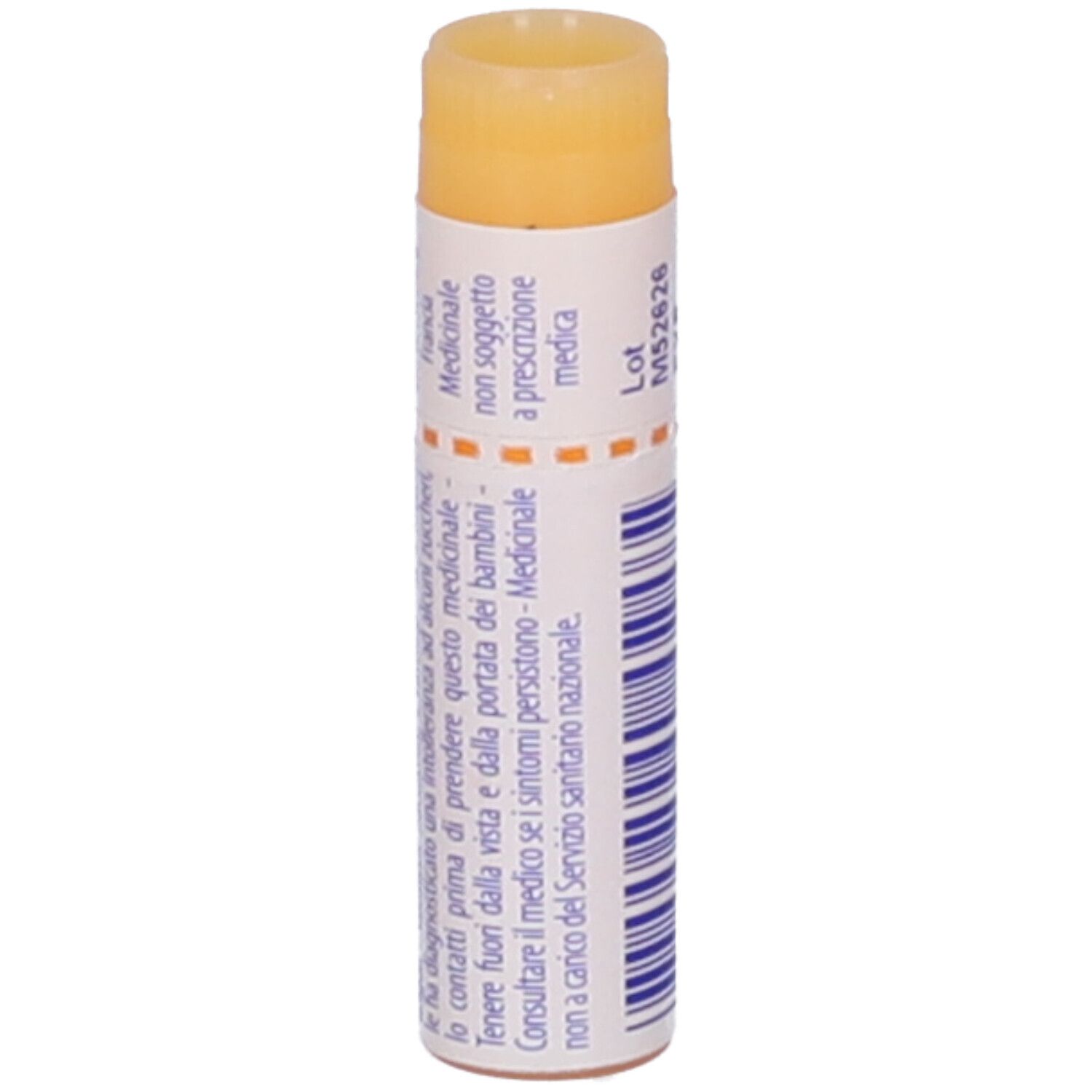 Confezione cilindrica di Silicea 10 mk Globuli. Tappo arancione. Testo e codice a barre.