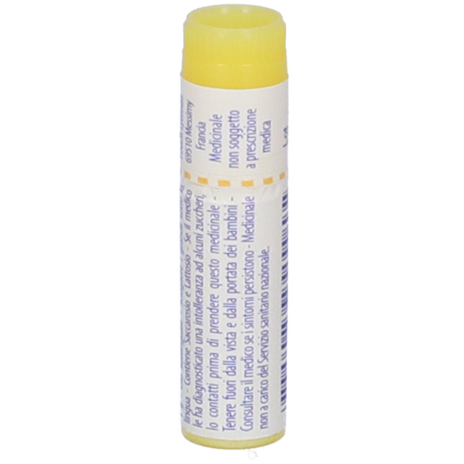 Confezione cilindrica. Testo: Aconitum napellus, Medicinale, non soggetto a prescrizione.