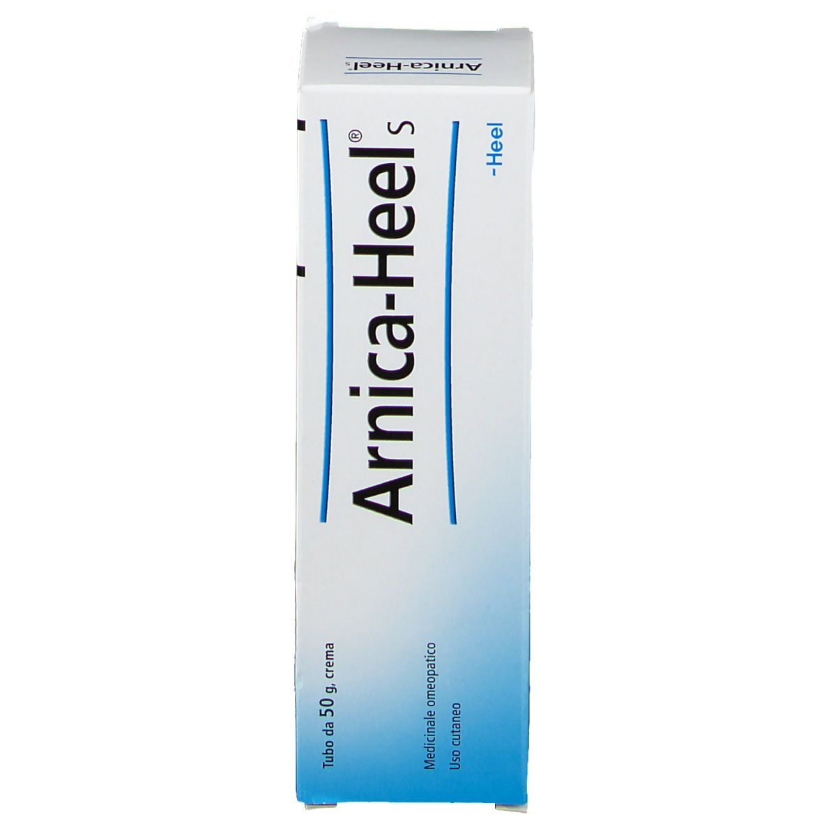 Scatola con scritta: Arnica-Heel's, Tubo da 50 g. crema. Crema medicinale.
