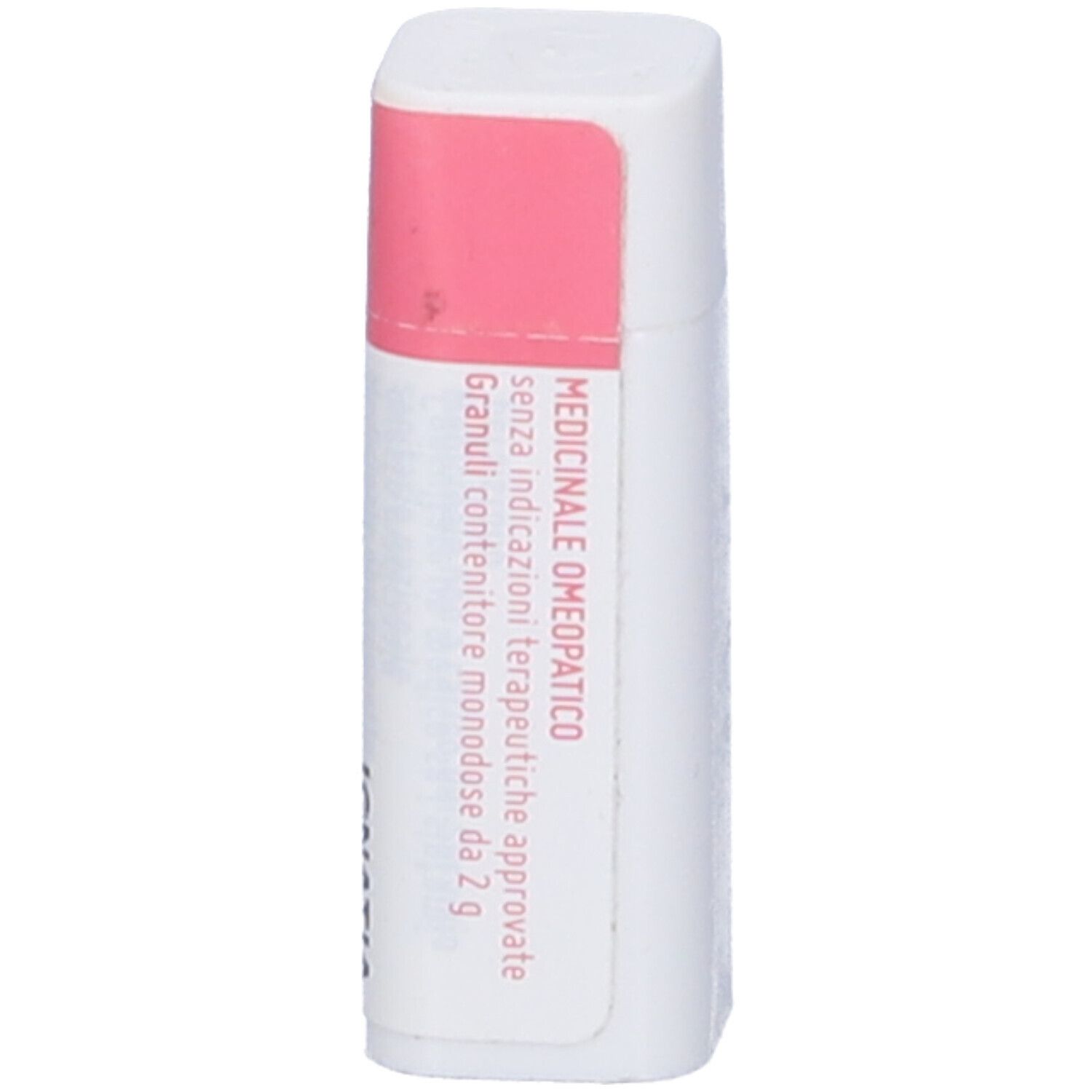 Confezione rettangolare con etichetta rosa e bianca. Scritta: Ignatia amara 200K, Cemon.