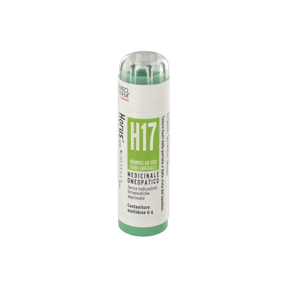 Confezione cilindrica verde e bianca con scritta "H17".
