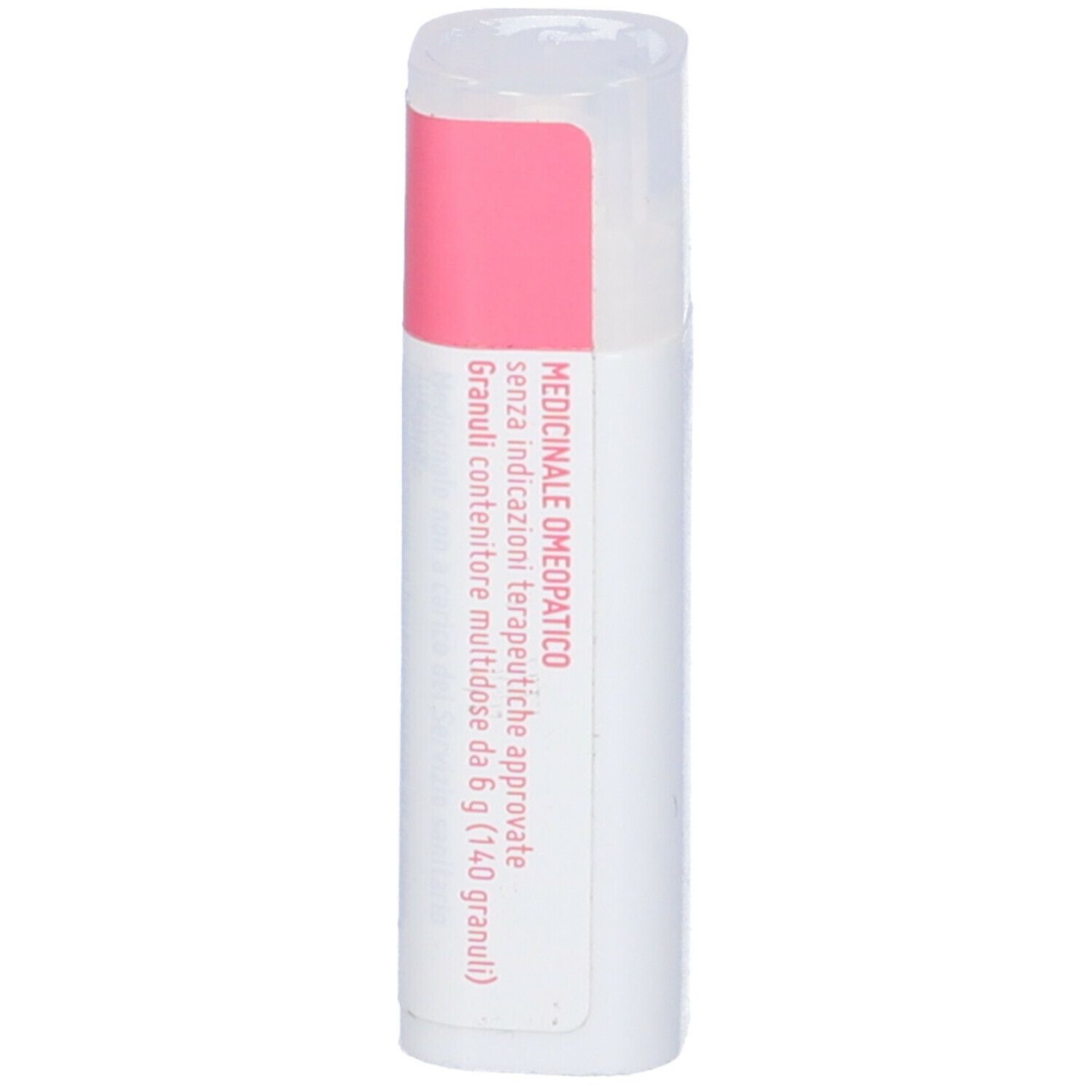 Confezione cilindrica con etichetta rosa e bianca. Scritta: Belladonna 9 CH, cemon.