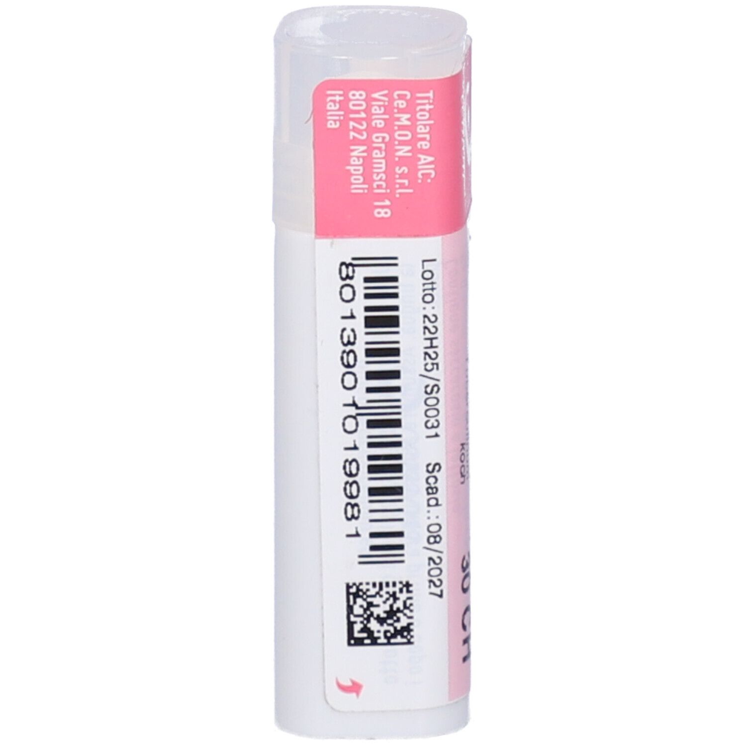 Confezione cilindrica. Fascia rosa con testo: TUBERCULINUM KOCH 30 CH. Produttore: dynamis. Dettagli e numero di lotto.