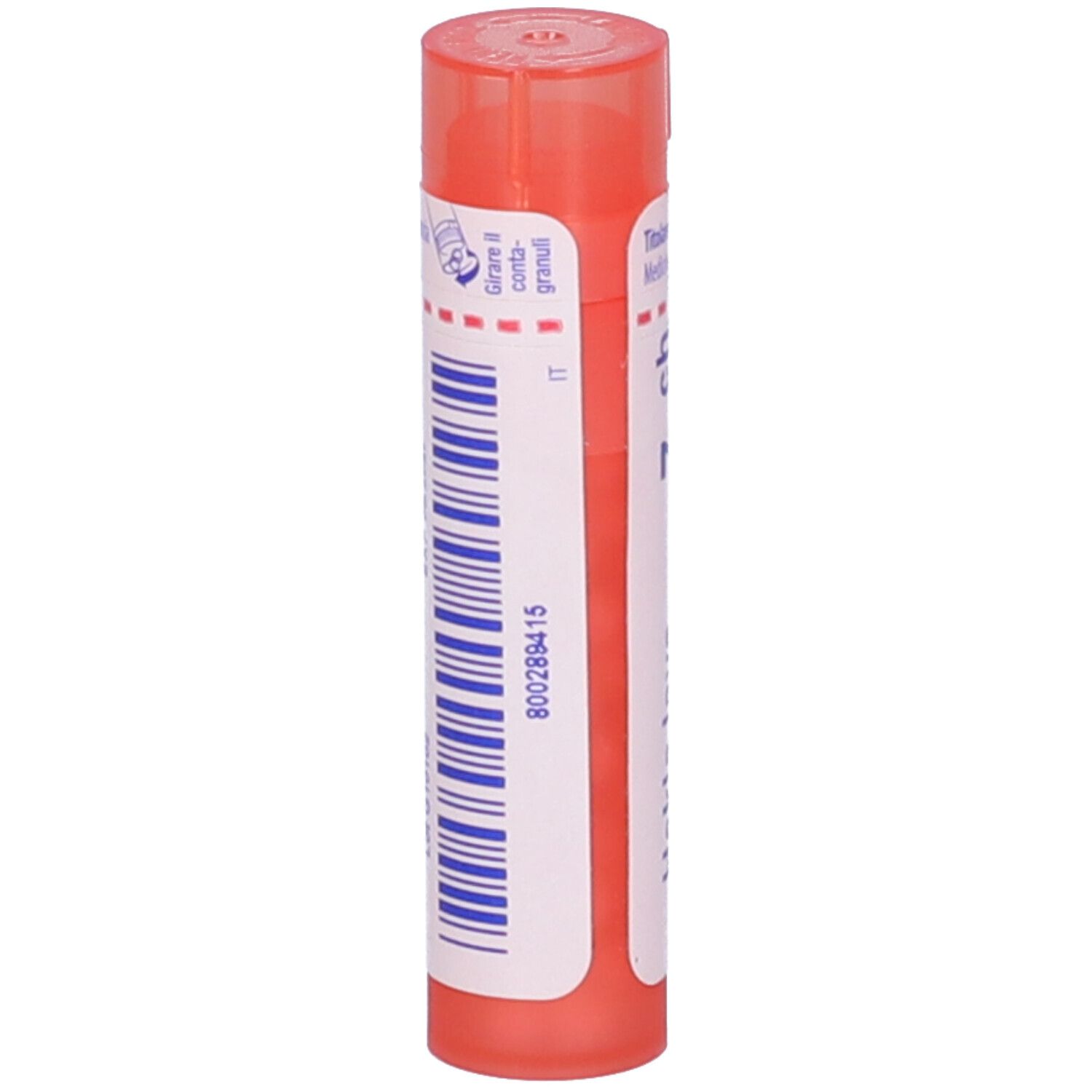 Flacone cilindrico, tappo rosa. Scritta: Hekla lava 7 ch. Codice a barre e testo.