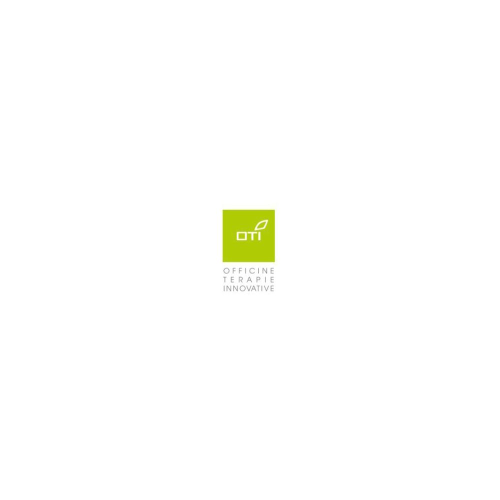 Logo OTI, Officine Terapie Innovative. Quadrato verde chiaro con testo bianco e simbolo foglia.