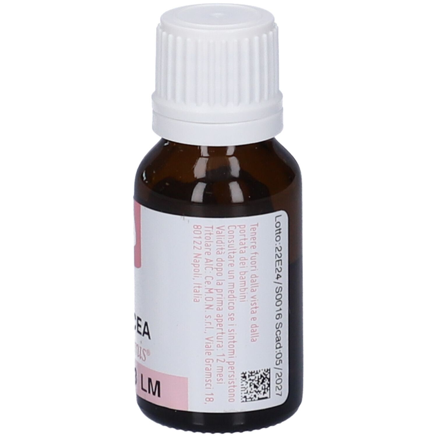 Flacone in vetro marrone con tappo bianco. Scritta: Silicea dynamis 3 LM, 10 ml.