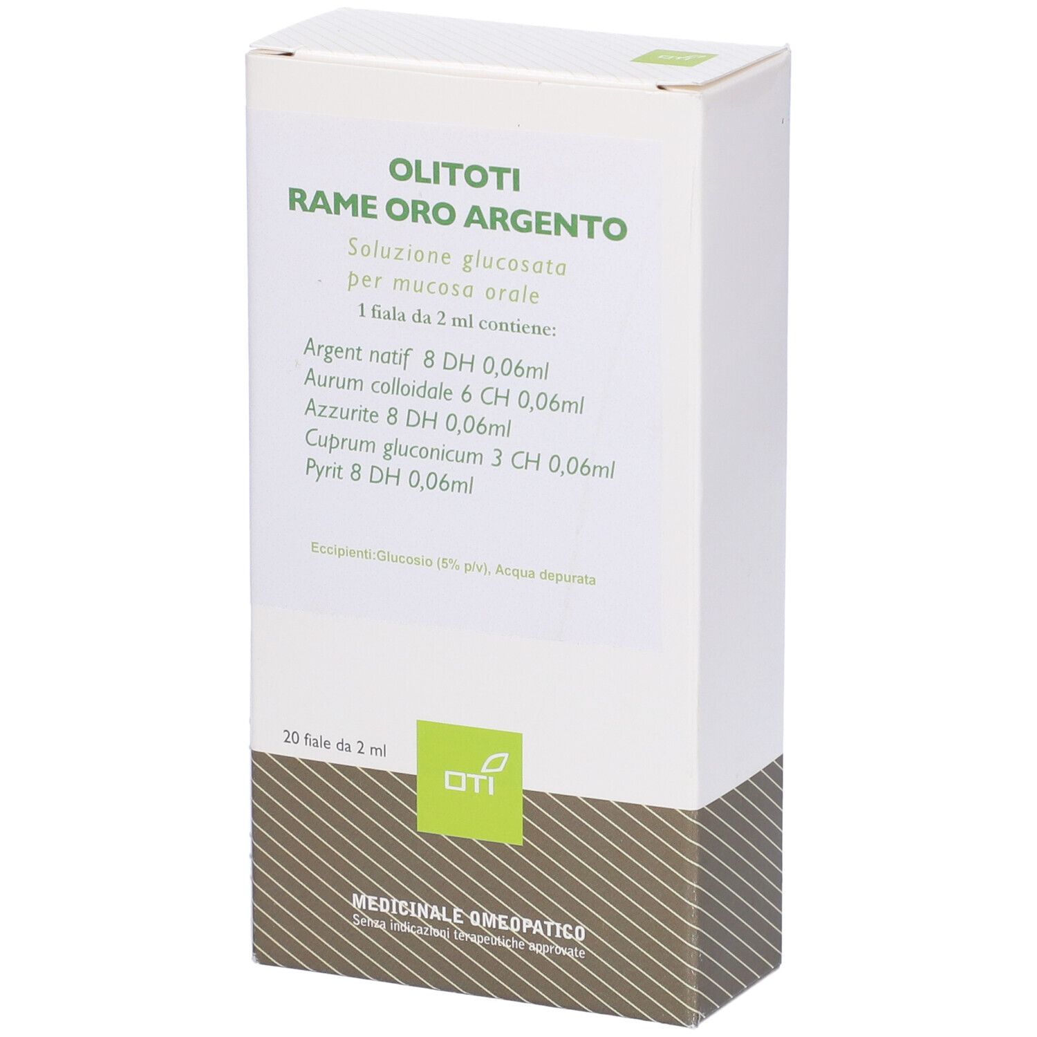 Olitoti Rame Oro Argento 20 Fiale Glucosate 2ml
