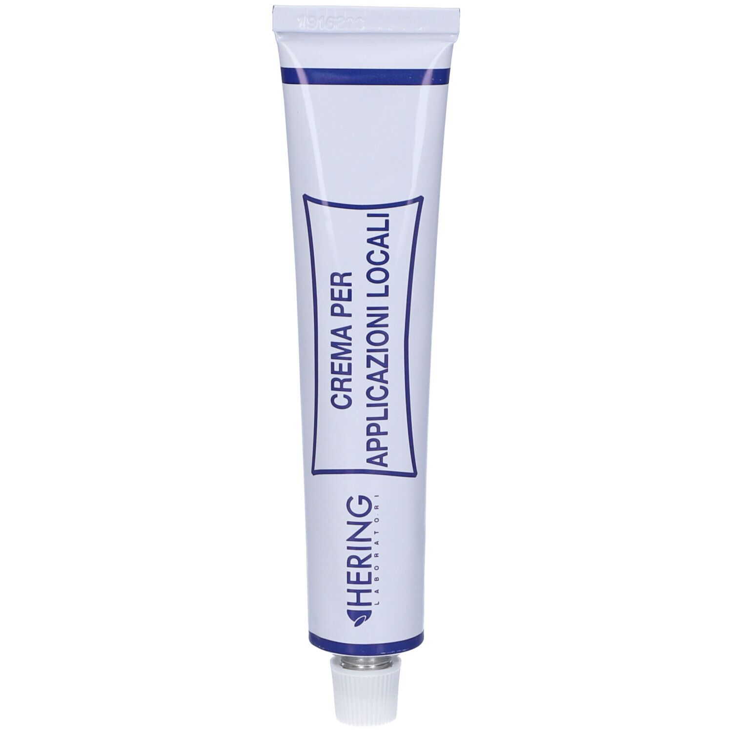 Tubo di crema. Testo: Crema per Applicazioni Locali. Logo Hering.