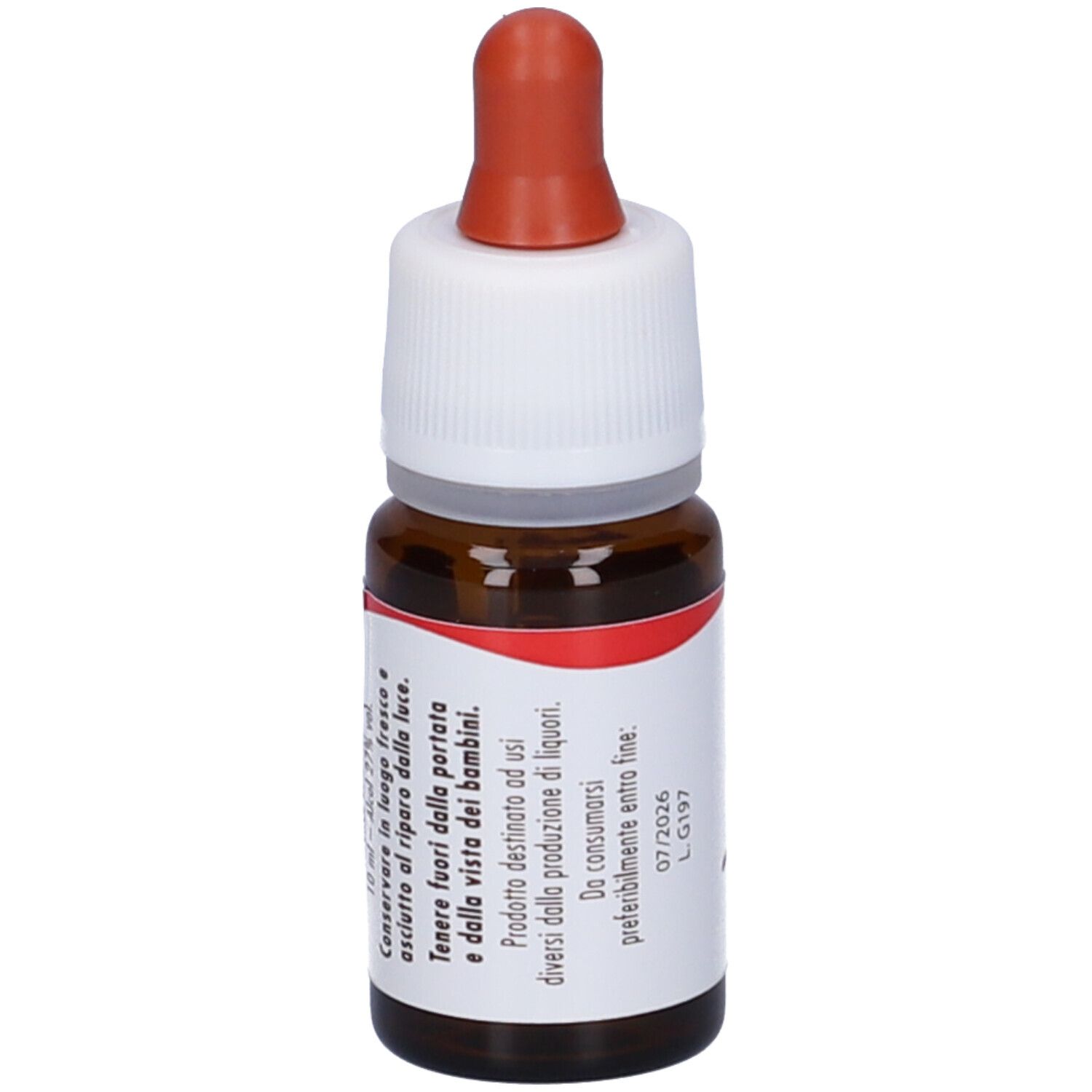 Flacone di vetro marrone con contagocce. Scritta: fiori di Bach flowers GUNA Cherry Plum. 10 ml.