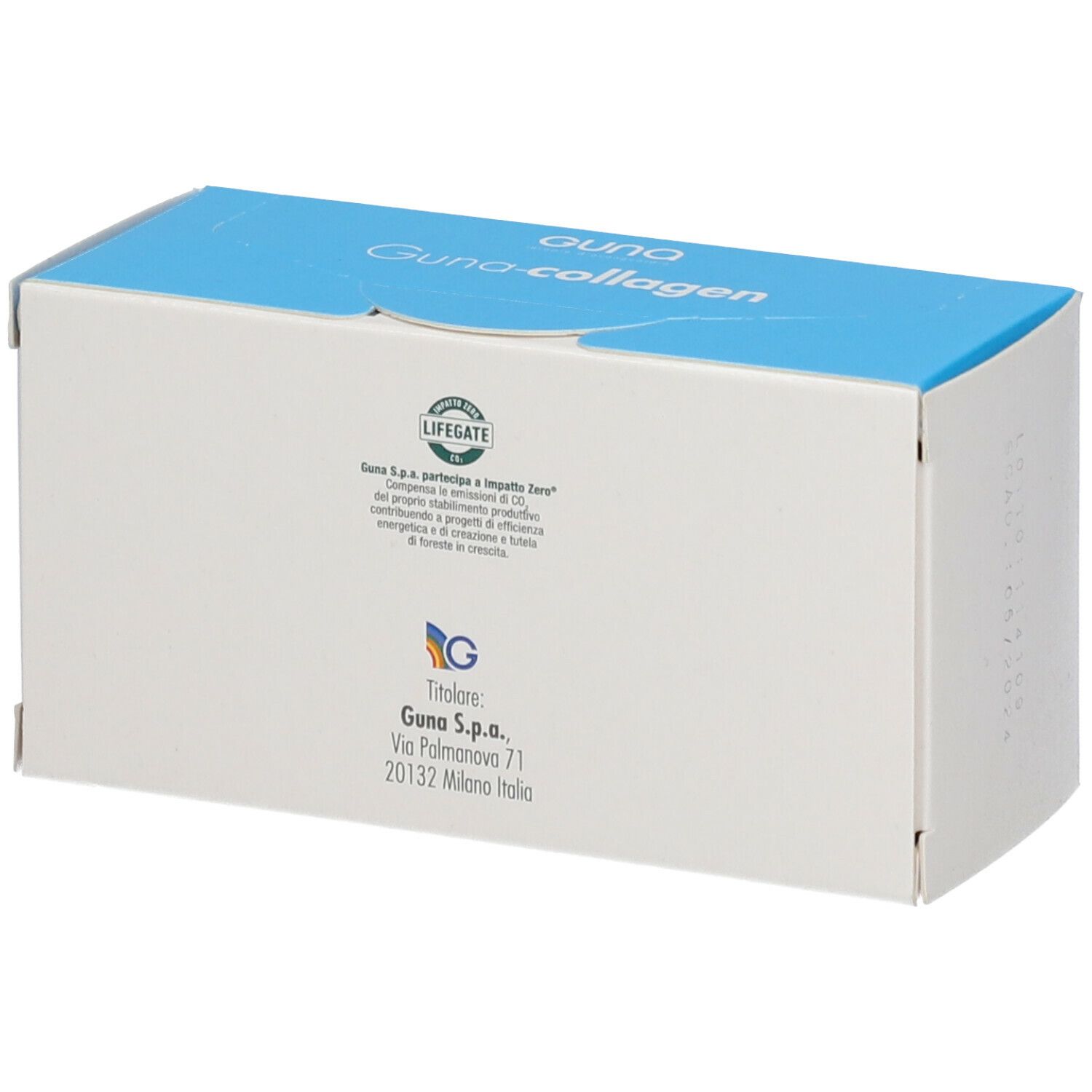 Scatola di Guna-collagen. Scritto: Guna-collagen, medicinale omeopatico, 10 fiale.