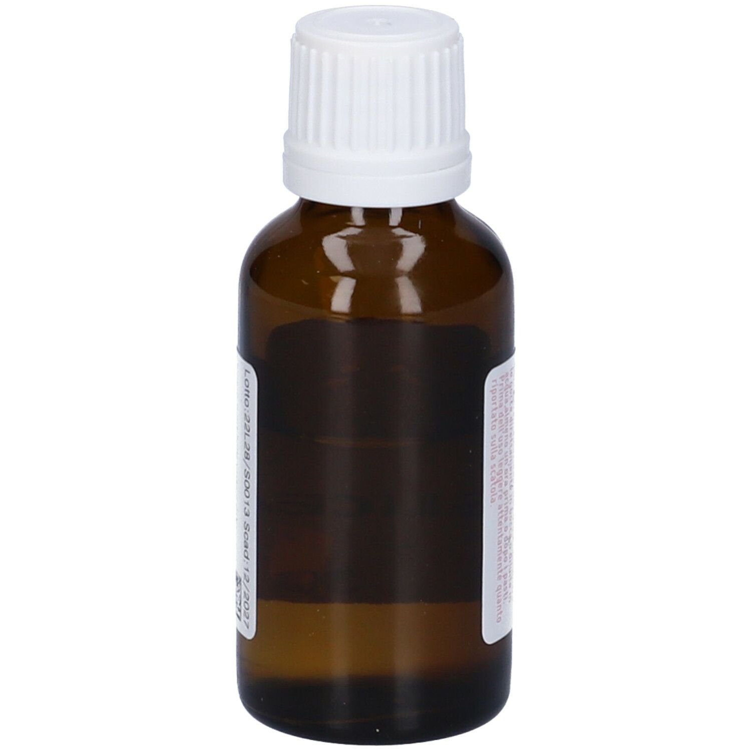 Flacone in vetro marrone con tappo bianco. Etichetta: Silicea dynamis 30 CH.