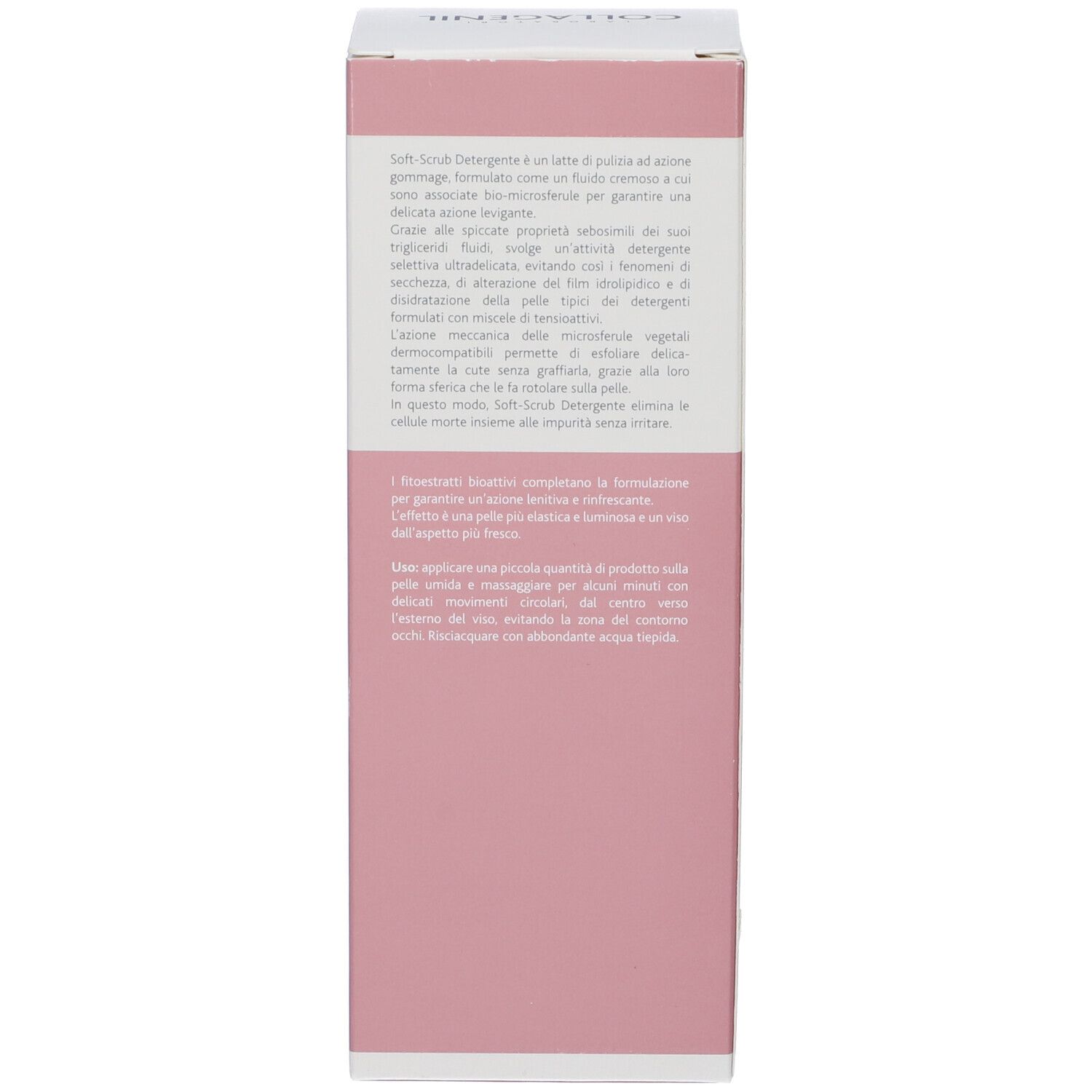 Boîte. Texte sur l'utilisation. Accent rose.
