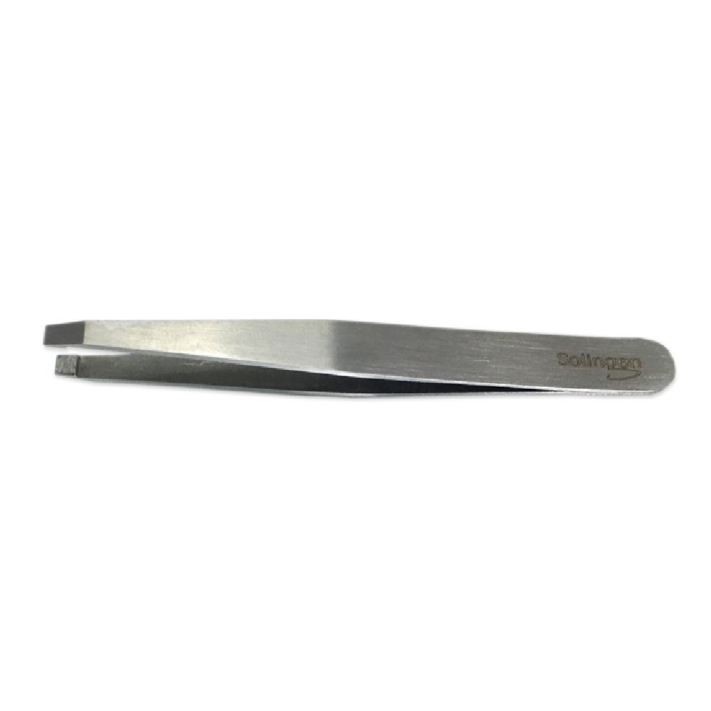 Pinzetta in metallo con punta dritta. "Solingen" inciso sul manico.