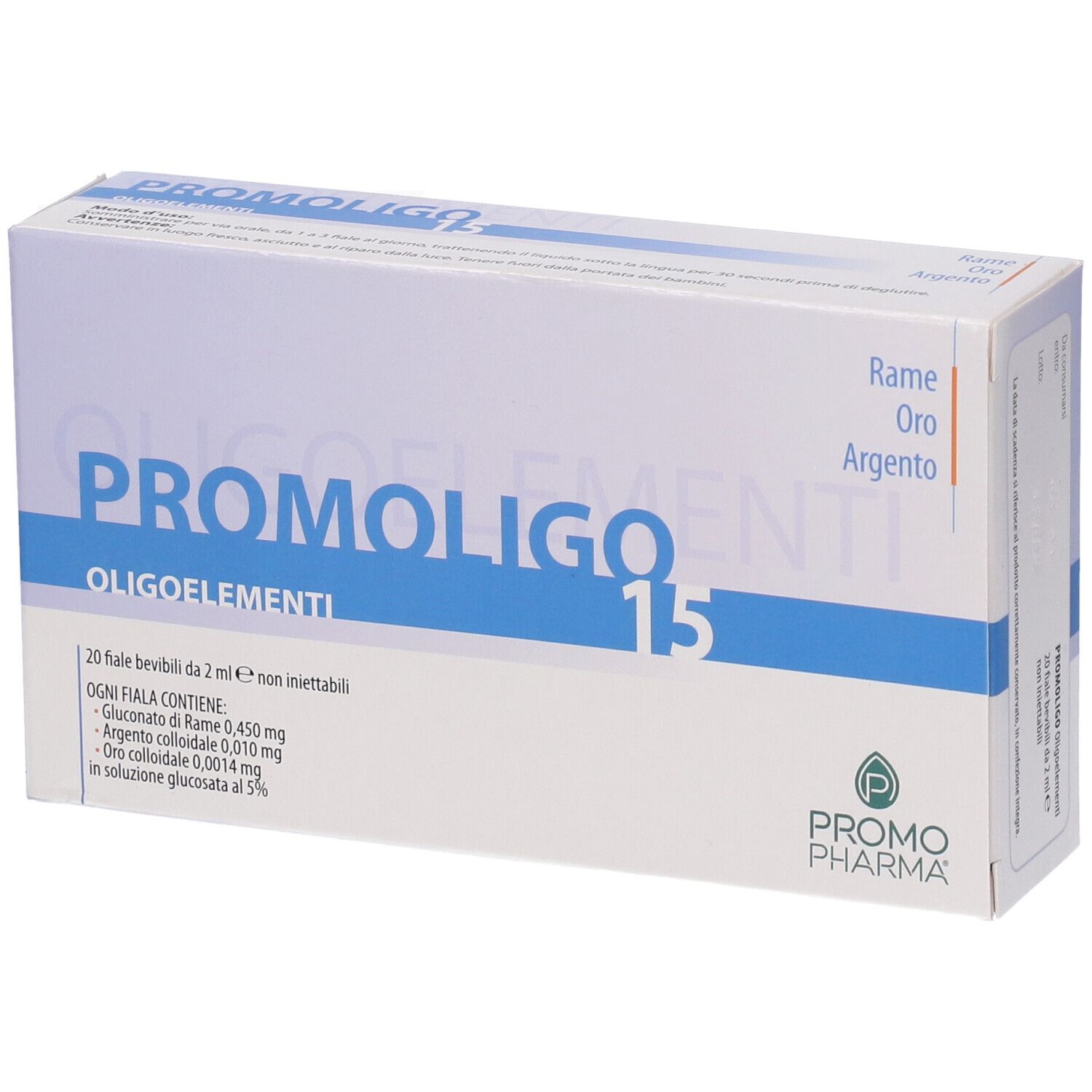 Promoligo Promopharma® 15 Rame/Oro/Argento Oligoelementi 40 Ml Fiale Bambino