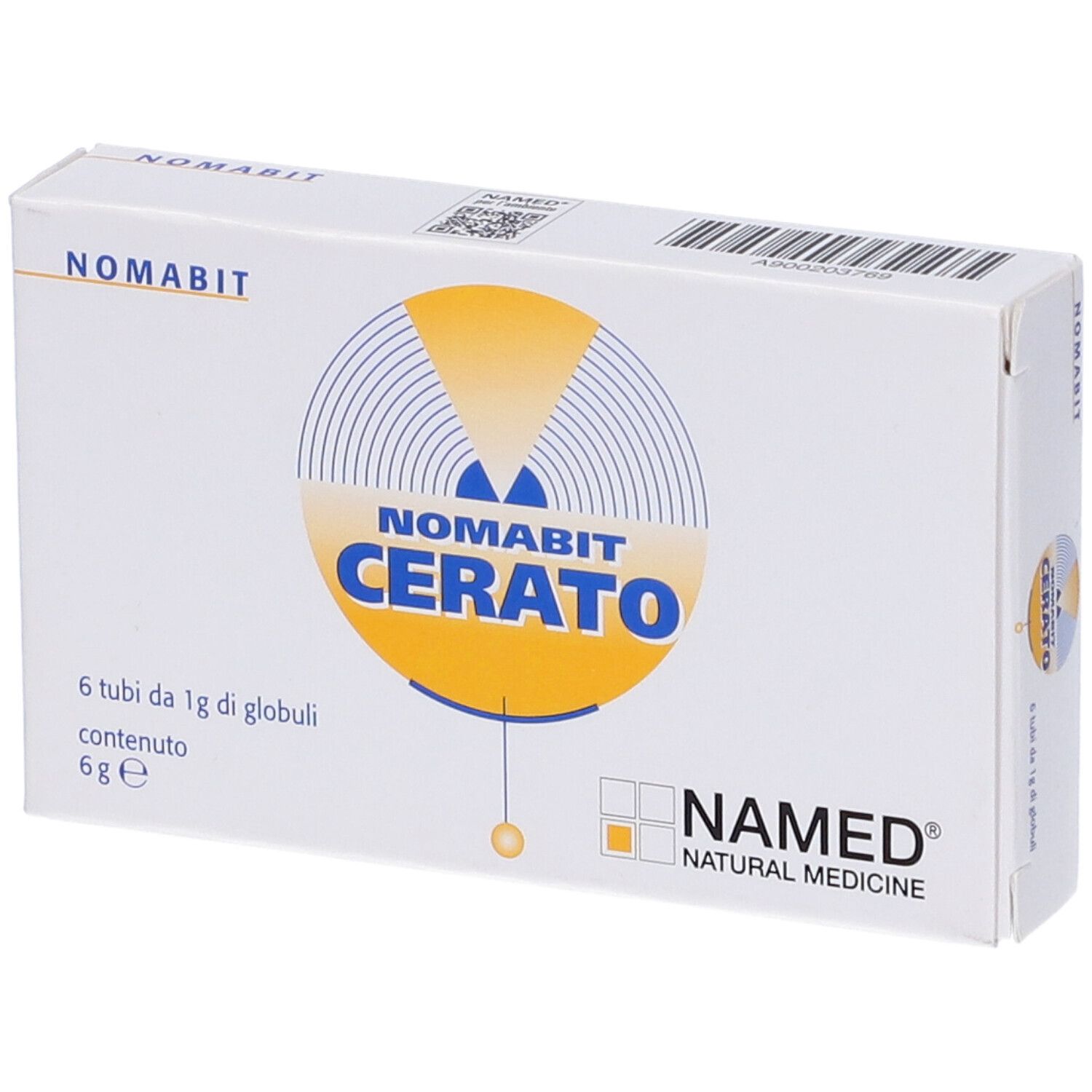 Scatola bianca Nomabit Cerato. Scritta NAMED Natural Medicine.
