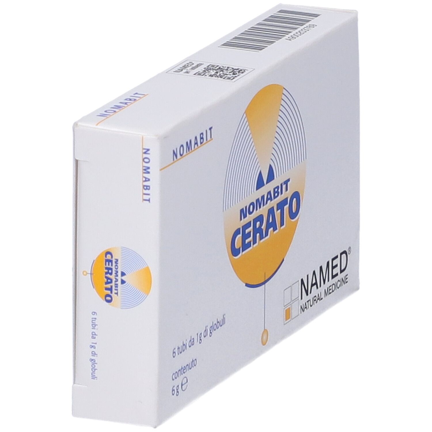 Scatola bianca Nomabit Cerato. Scritta NAMED Natural Medicine.