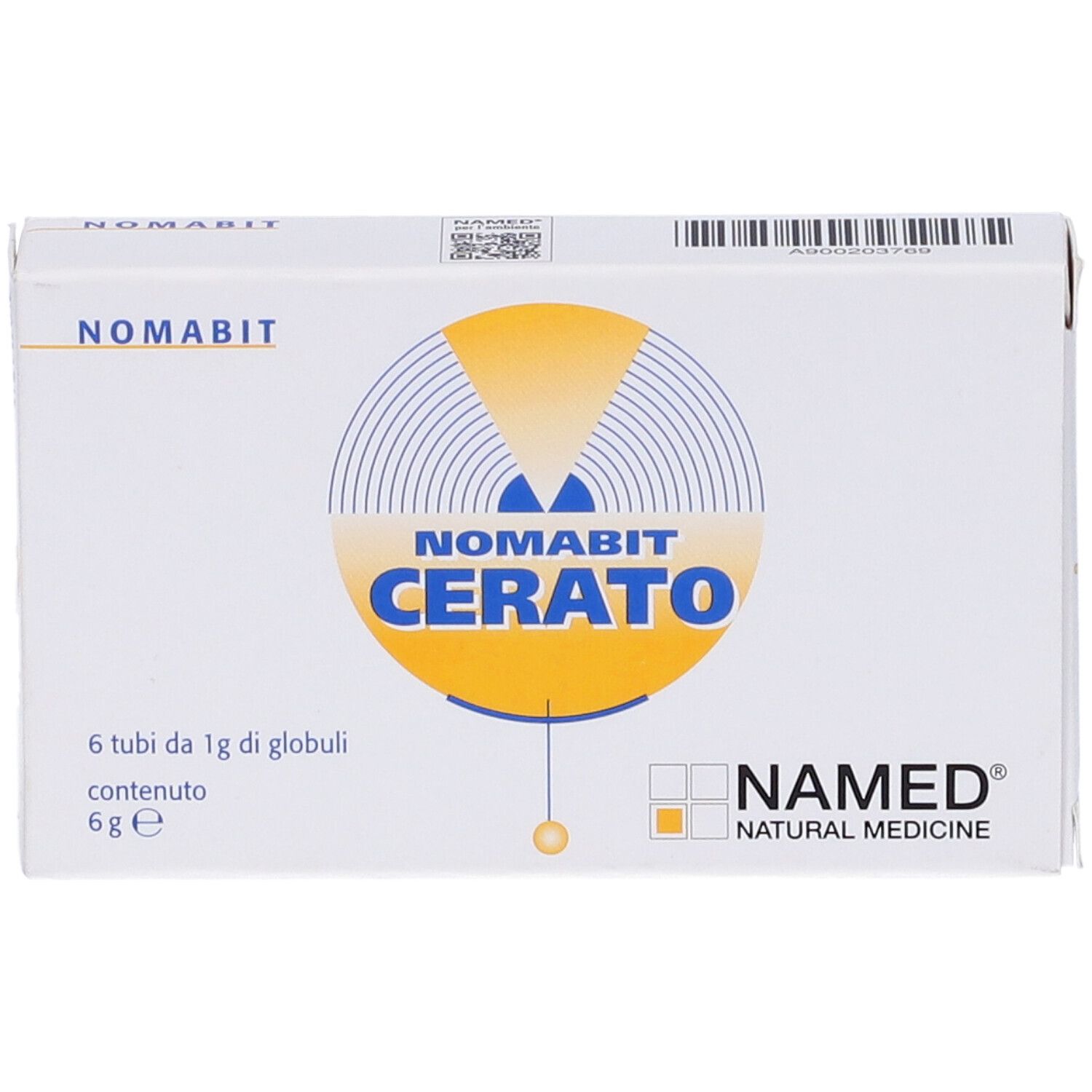 Scatola bianca Nomabit Cerato. Scritta NAMED Natural Medicine.
