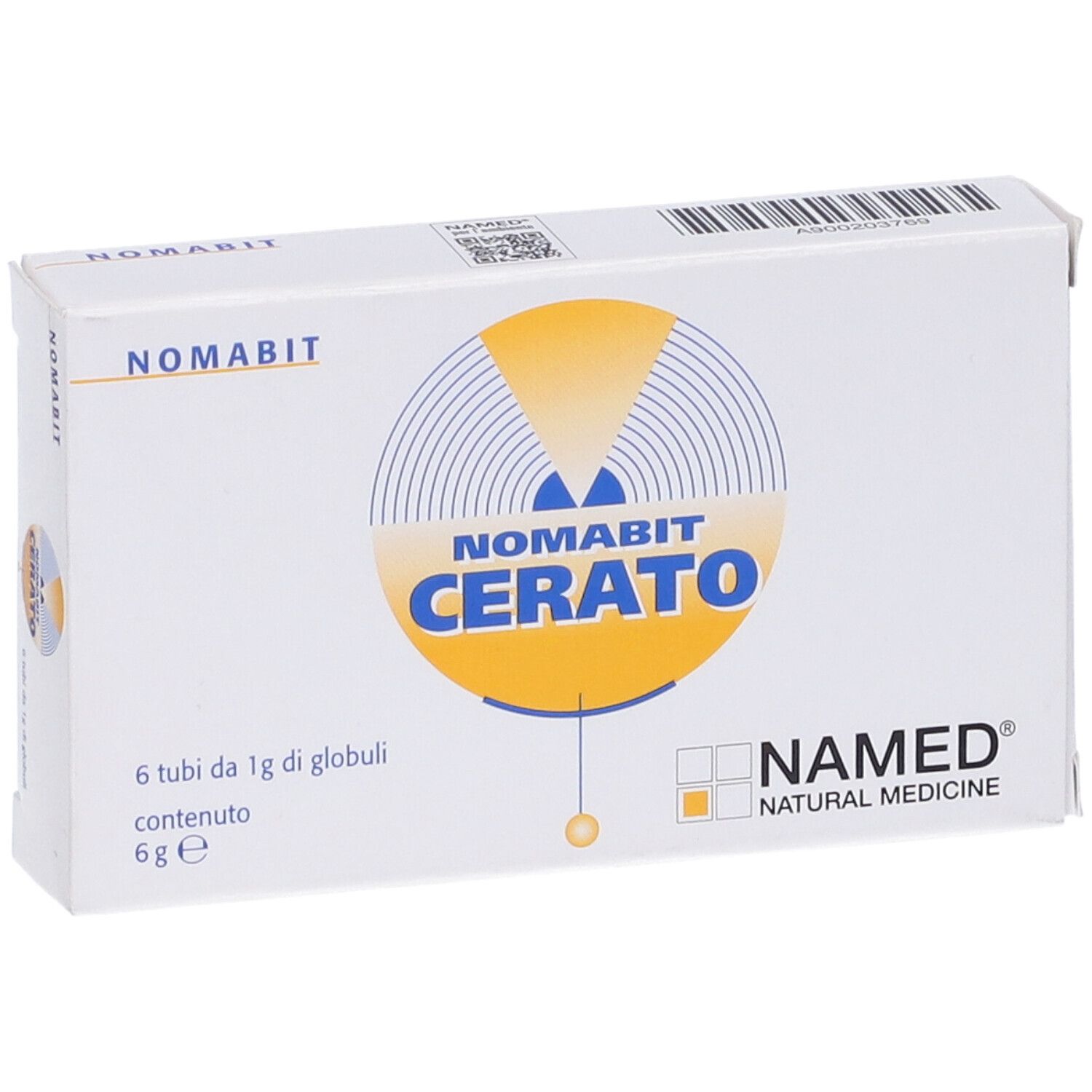 Scatola bianca Nomabit Cerato. Scritta NAMED Natural Medicine.