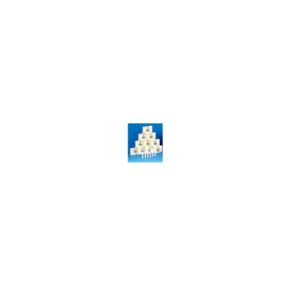 Piramide di scatole. NOMABIT è scritto su ogni scatola. Le scatole sono bianche con accenti gialli e blu.