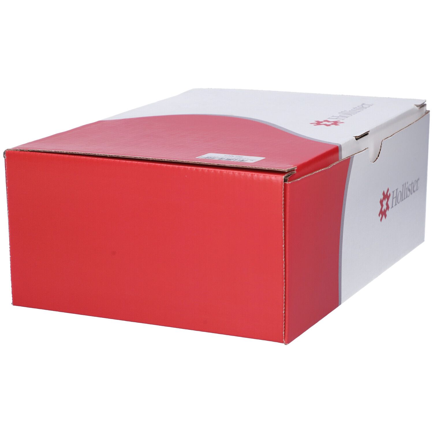 Confezione in cartone. Rossa e bianca. Logo: Hollister. Stampe.