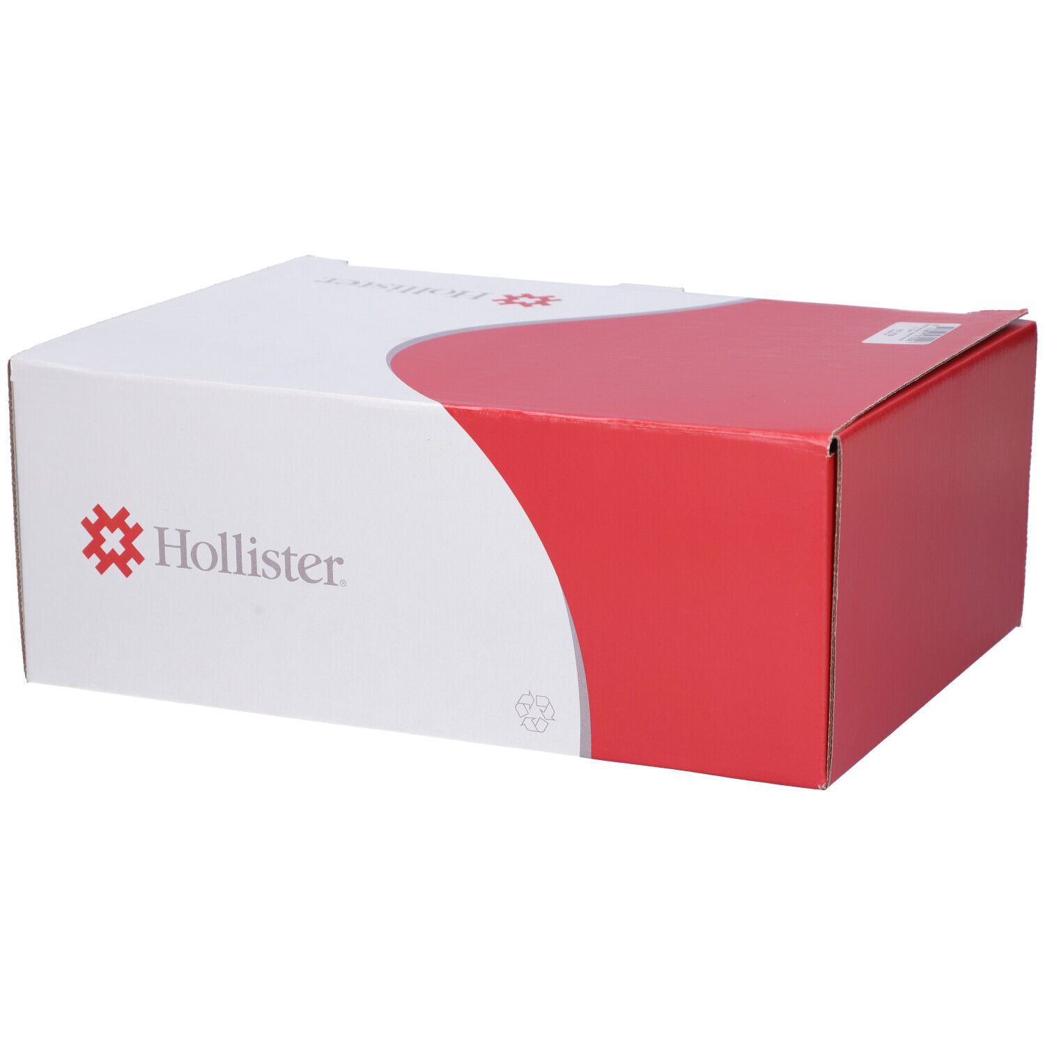 Confezione in cartone. Bianca e rossa. Logo: Hollister. Stampe.