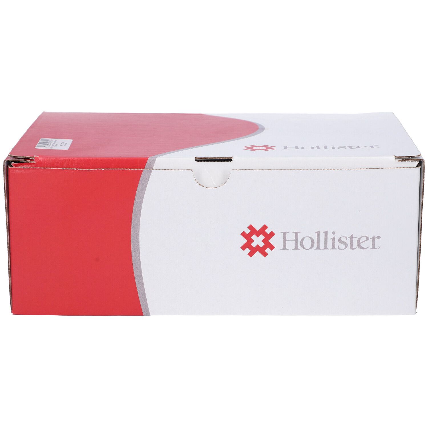 Confezione in cartone. Bianca e rossa. Logo: Hollister. Stampe.