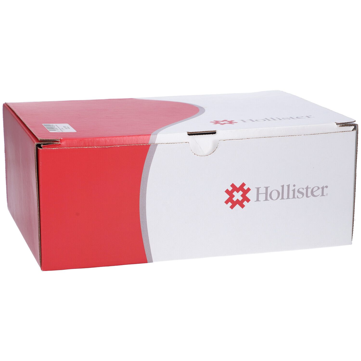 Confezione in cartone. Bianca e rossa. Logo: Hollister. Stampe.