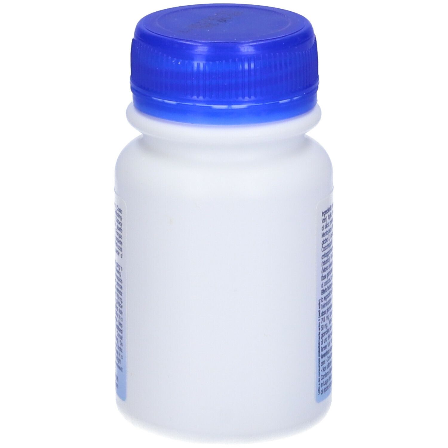 Flacone bianco con tappo blu. Etichetta con testo. Marchio Cosval. Nome prodotto Regula. Primo piano.