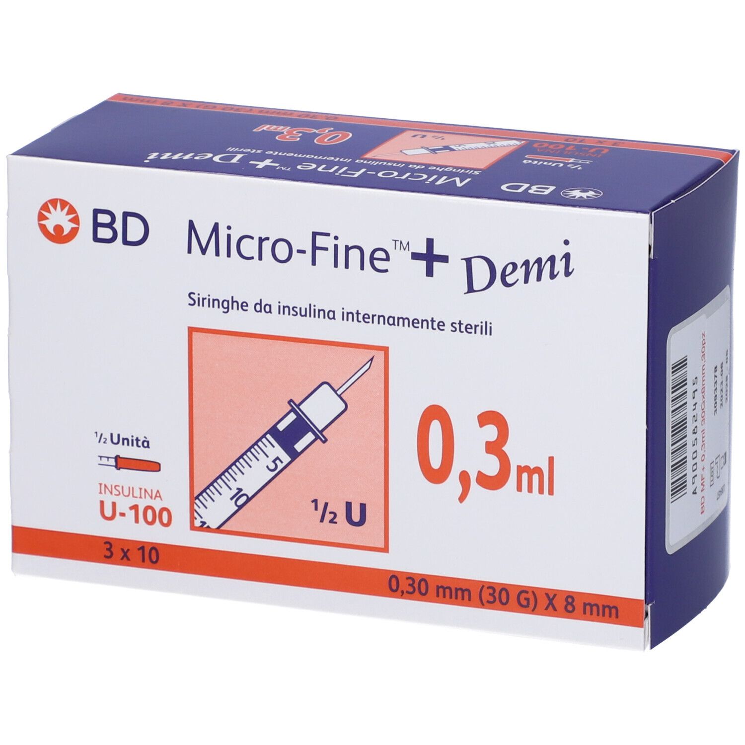 Image of BD Micro-Fine™+ Siringhe 0.3 ml 0.30 mm (30G) x 8 mm Demì