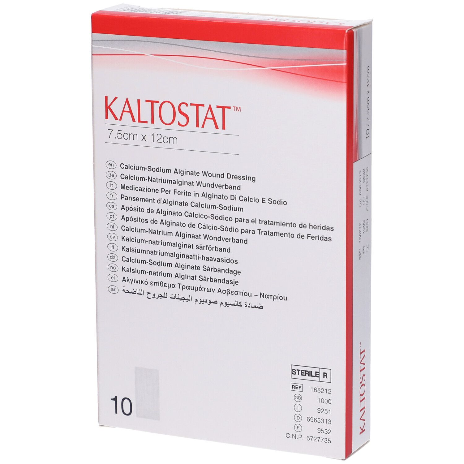 Medicazione In Alginato Di Calcio E Sodio Soffice Sterile Favorisce La Riparazione Tissutale Kaltostat 7,5X12Cm 10 Pezzi