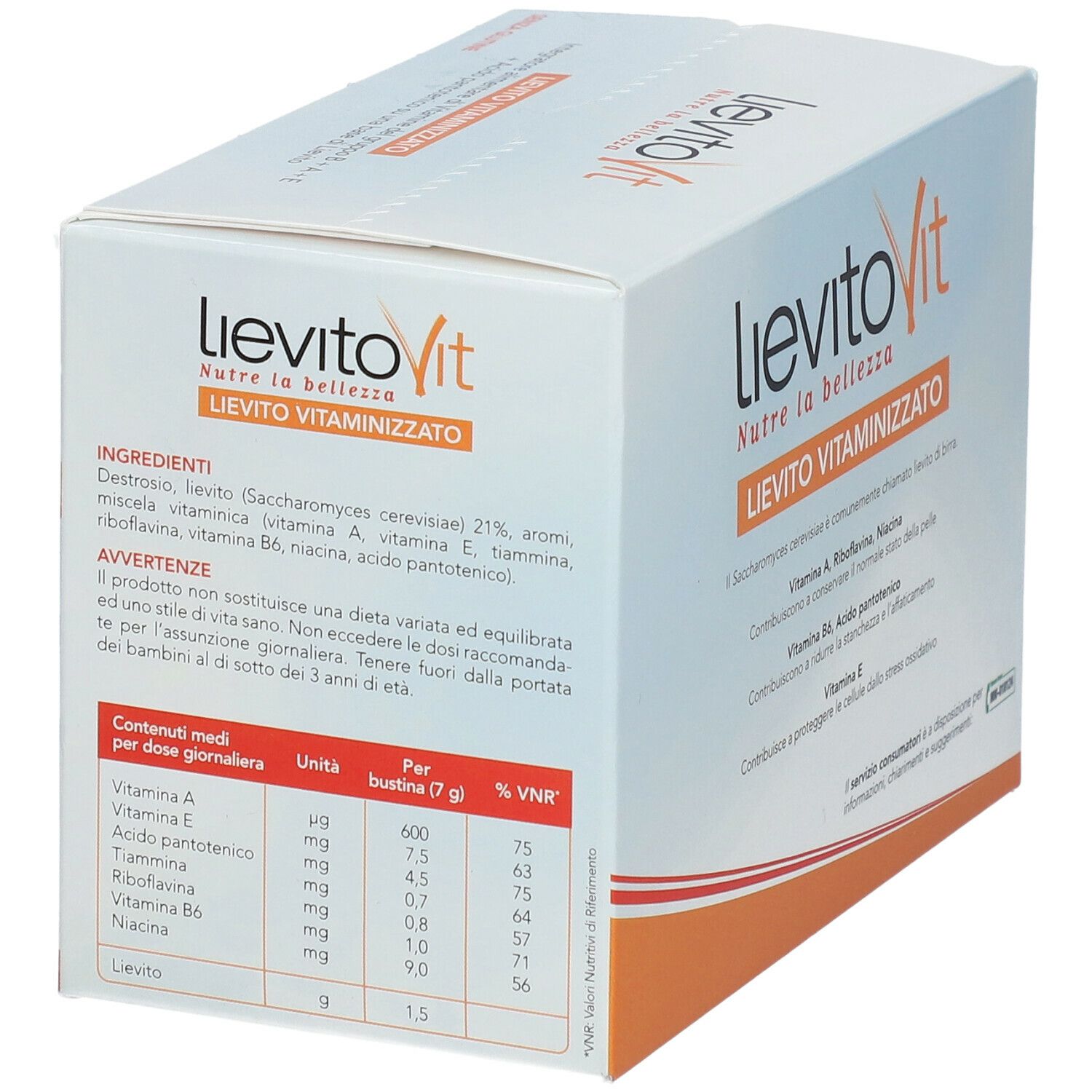 Confezione prodotto con ingredienti e informazioni nutrizionali. Contiene 30 bustine.