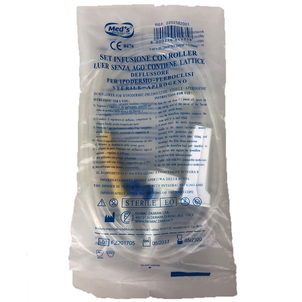 Med+s® Set per infusione con roller senza ago