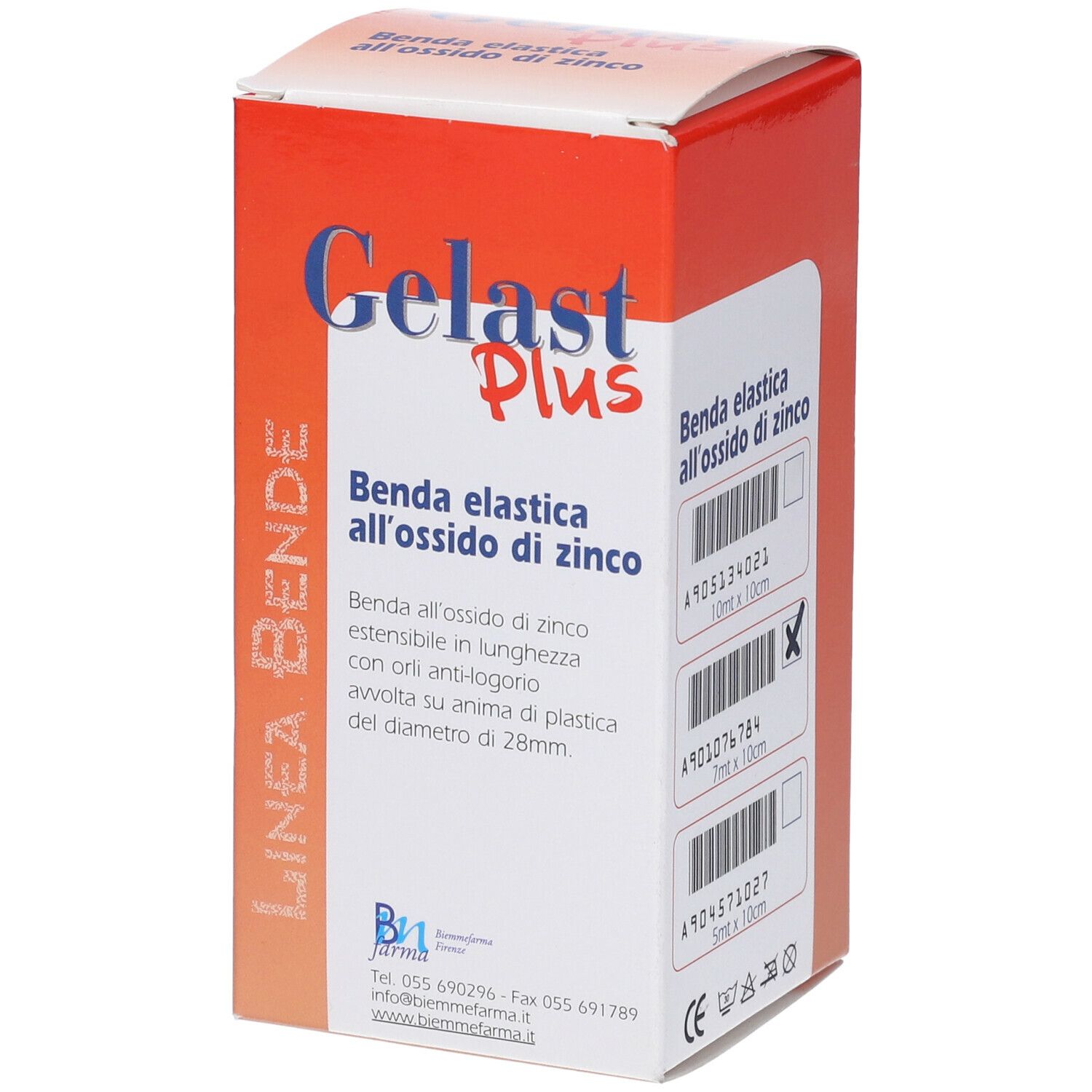 Confezione Gelast Plus. Scatola rossa con nome e descrizione del prodotto in italiano.