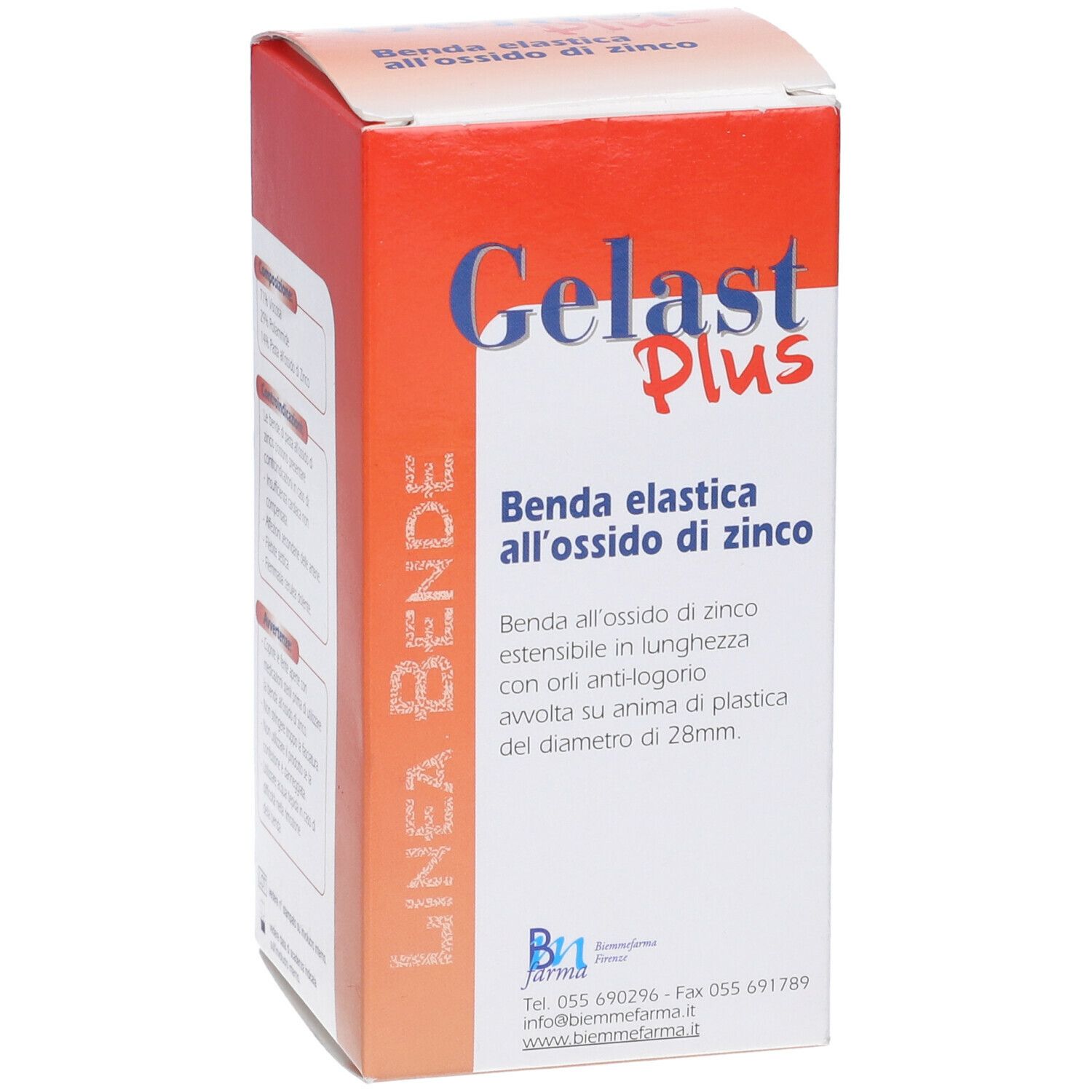 Confezione Gelast Plus. Scatola rossa con nome e descrizione del prodotto in italiano.