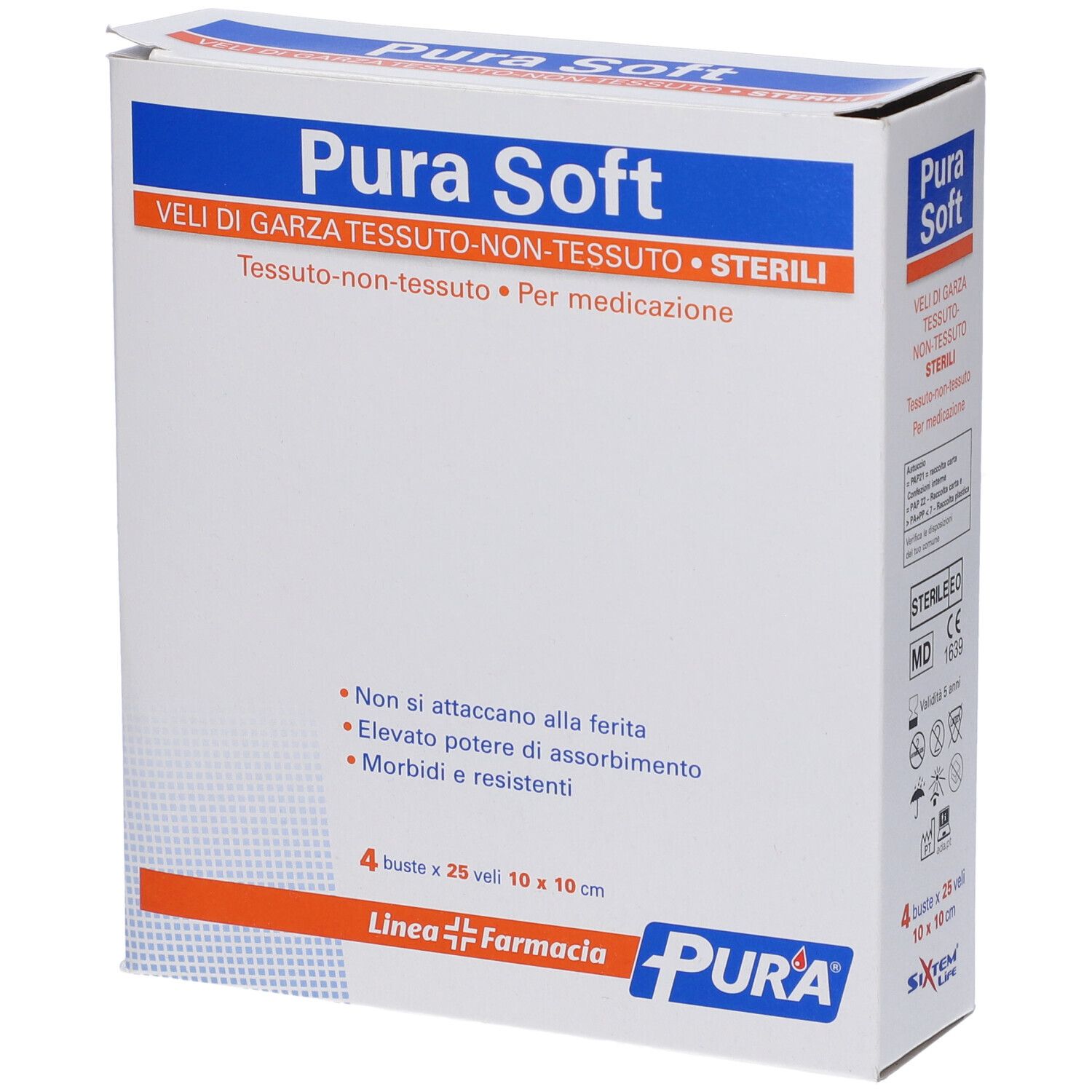 PURA SOFT Veli di Garza Idrofila Sterili 10 x 10 cm